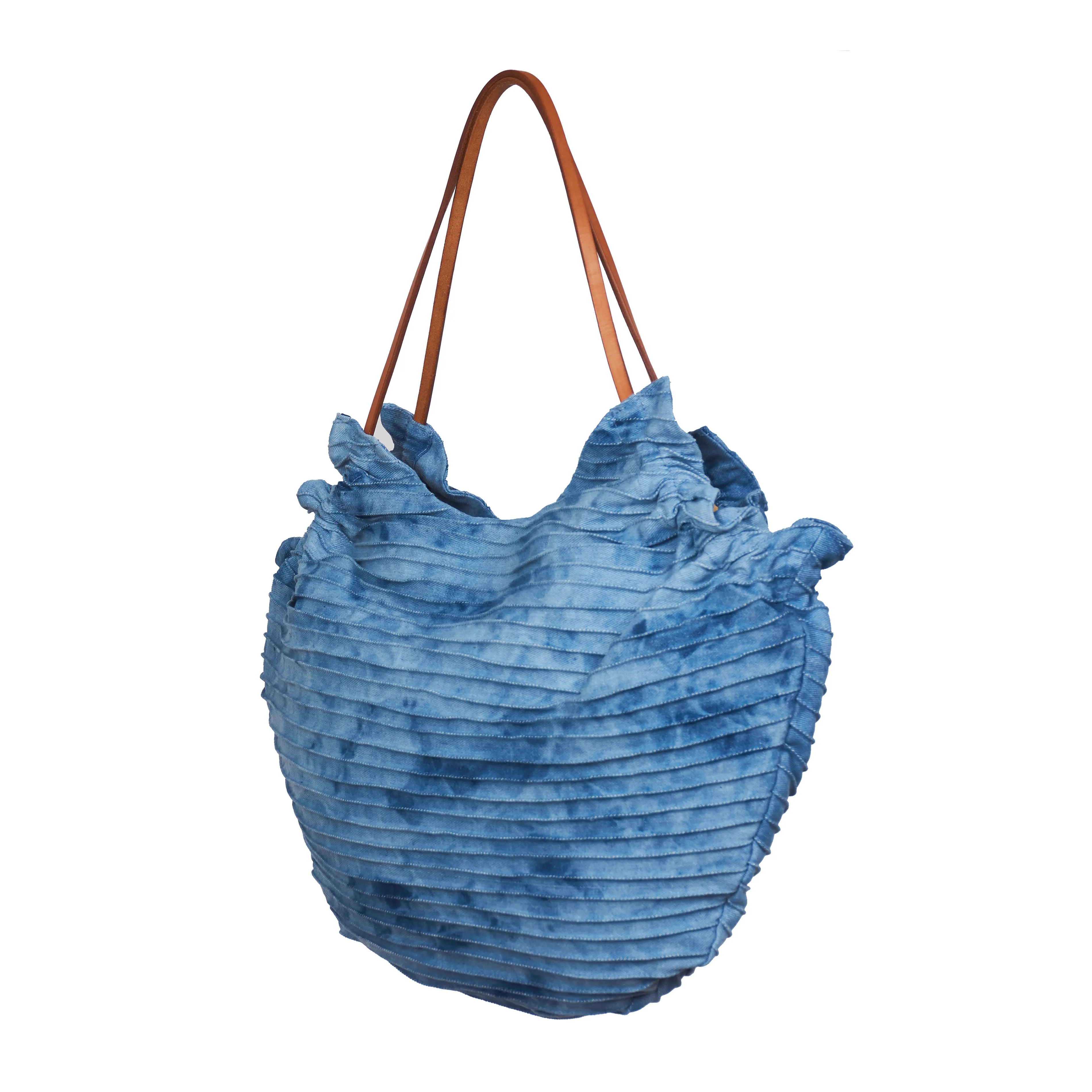 ALVIN TOTE PINCH L - Denim & Genuine Leather