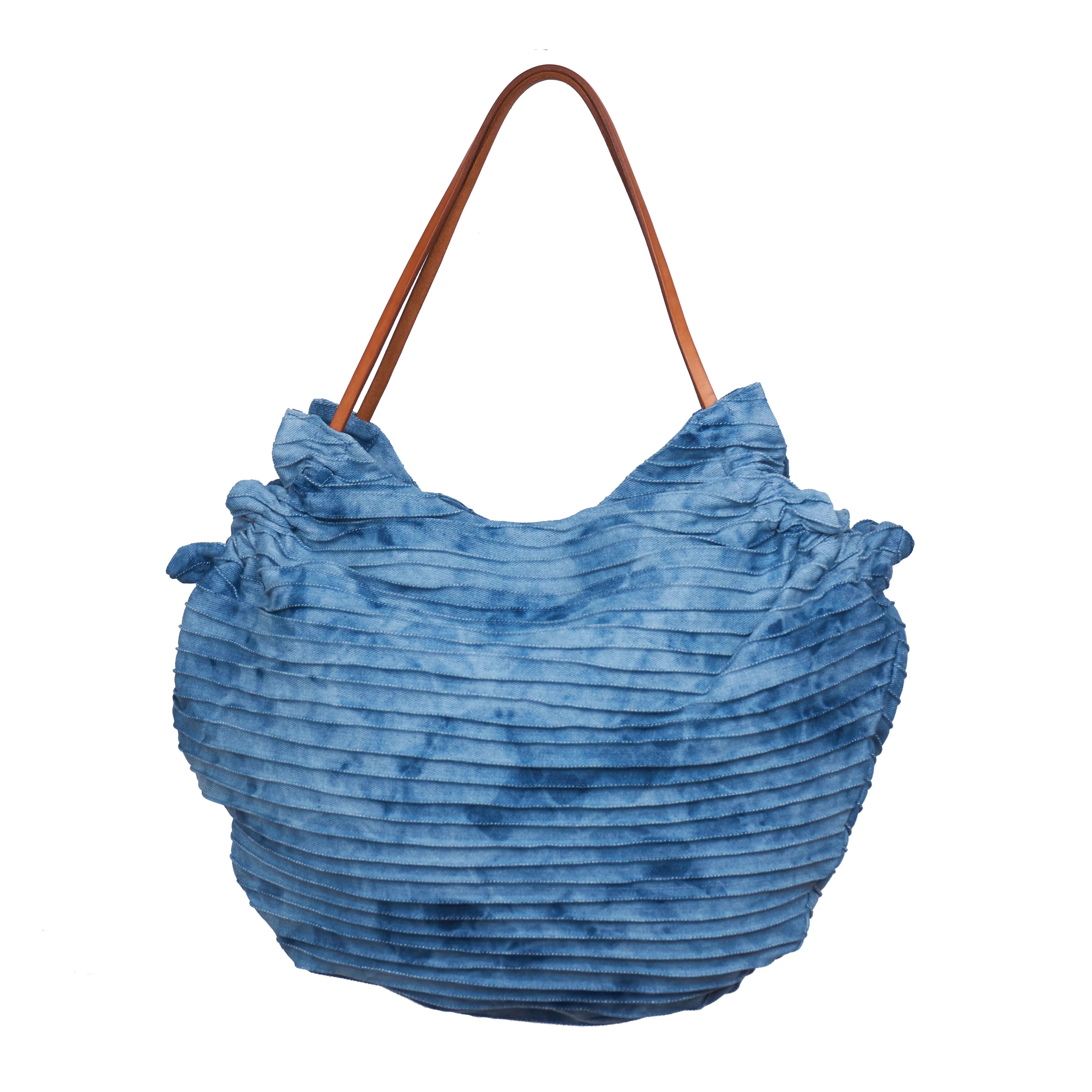 ALVIN TOTE PINCH L - Denim & Genuine Leather