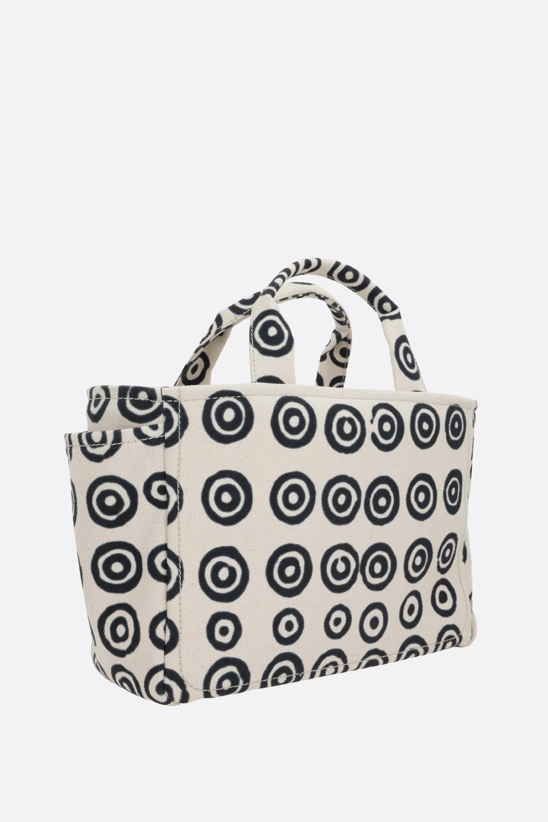 circles print canvas tote bag