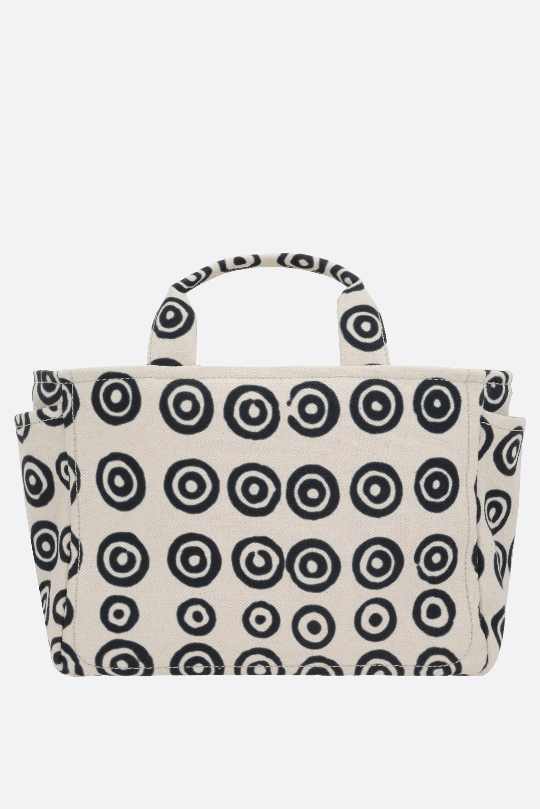 circles print canvas tote bag