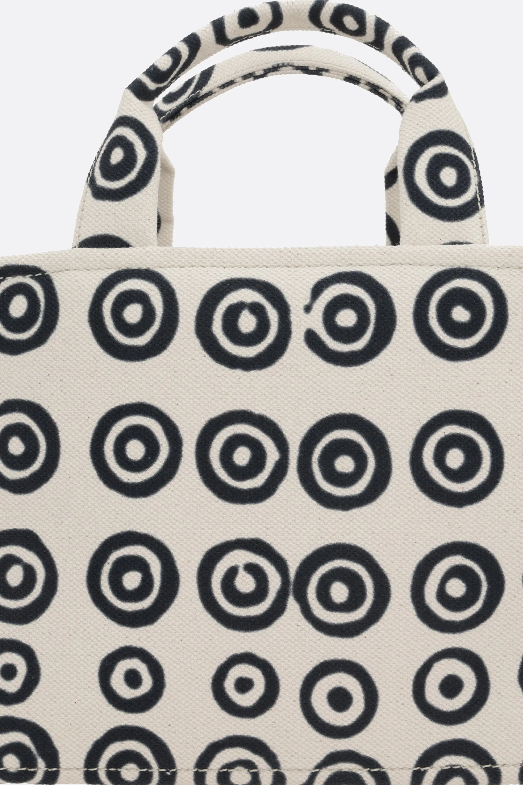 circles print canvas tote bag