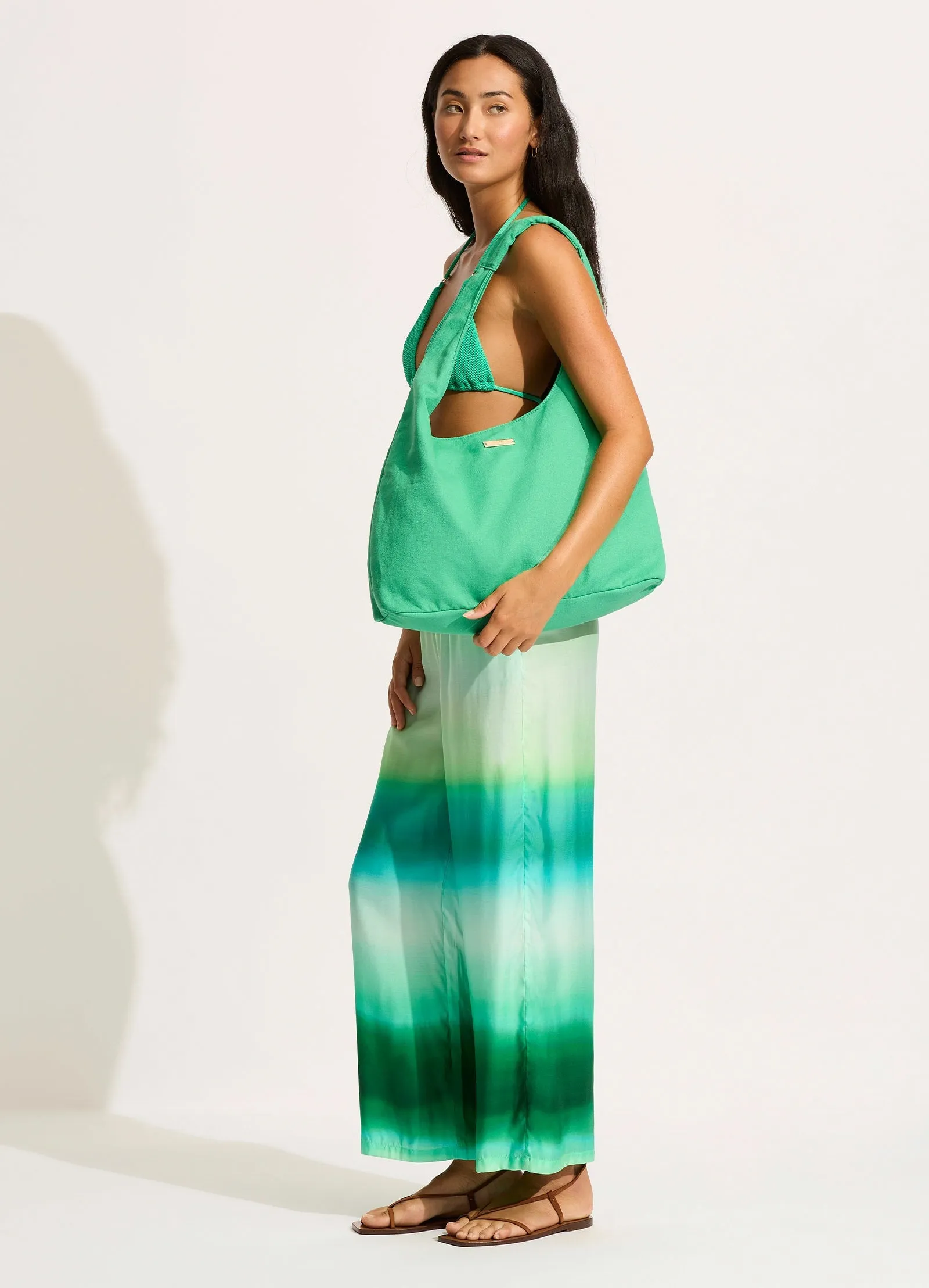 Cotton Canvas Tote Bag - Jade