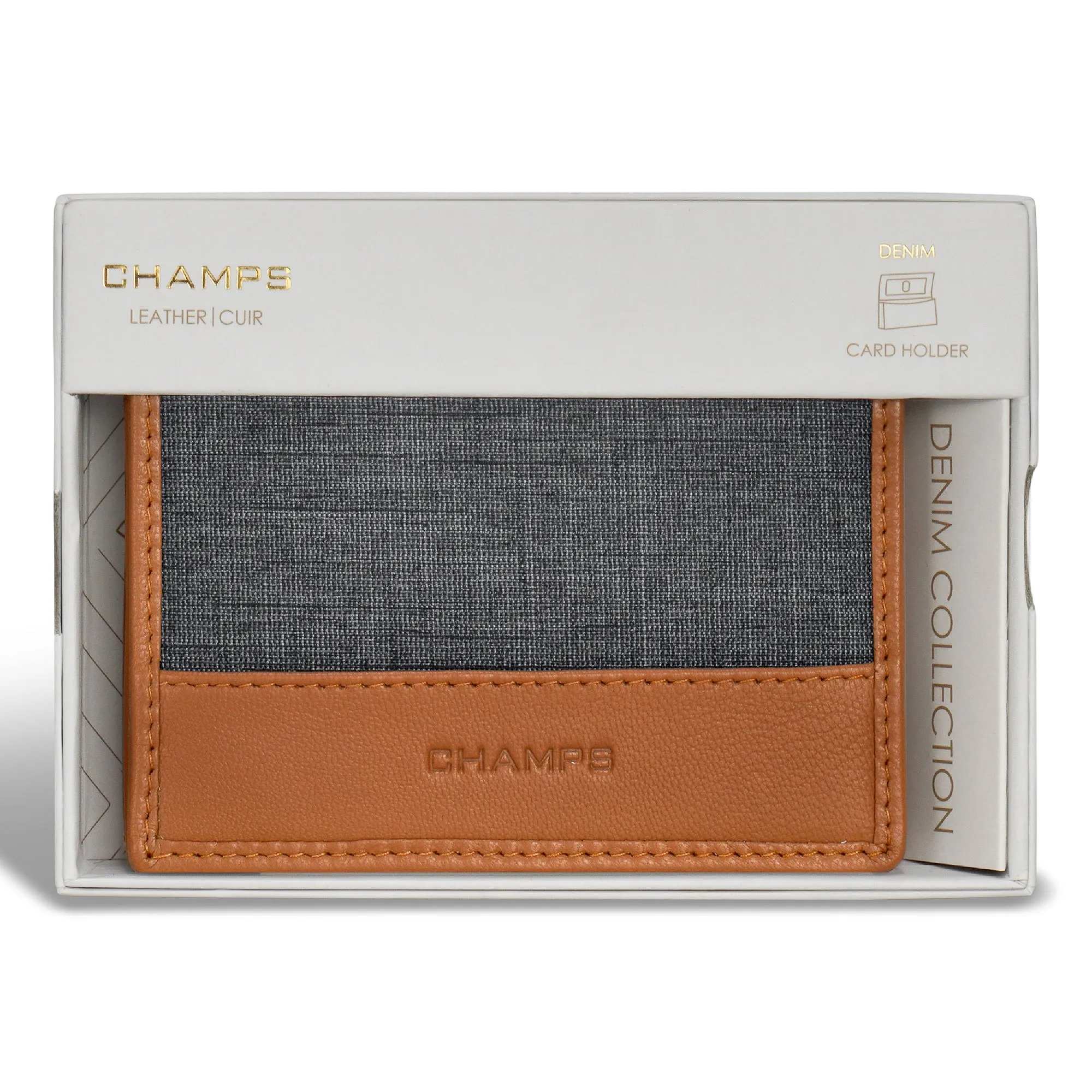 Denim / Leather Cardholder *Drop Ship*