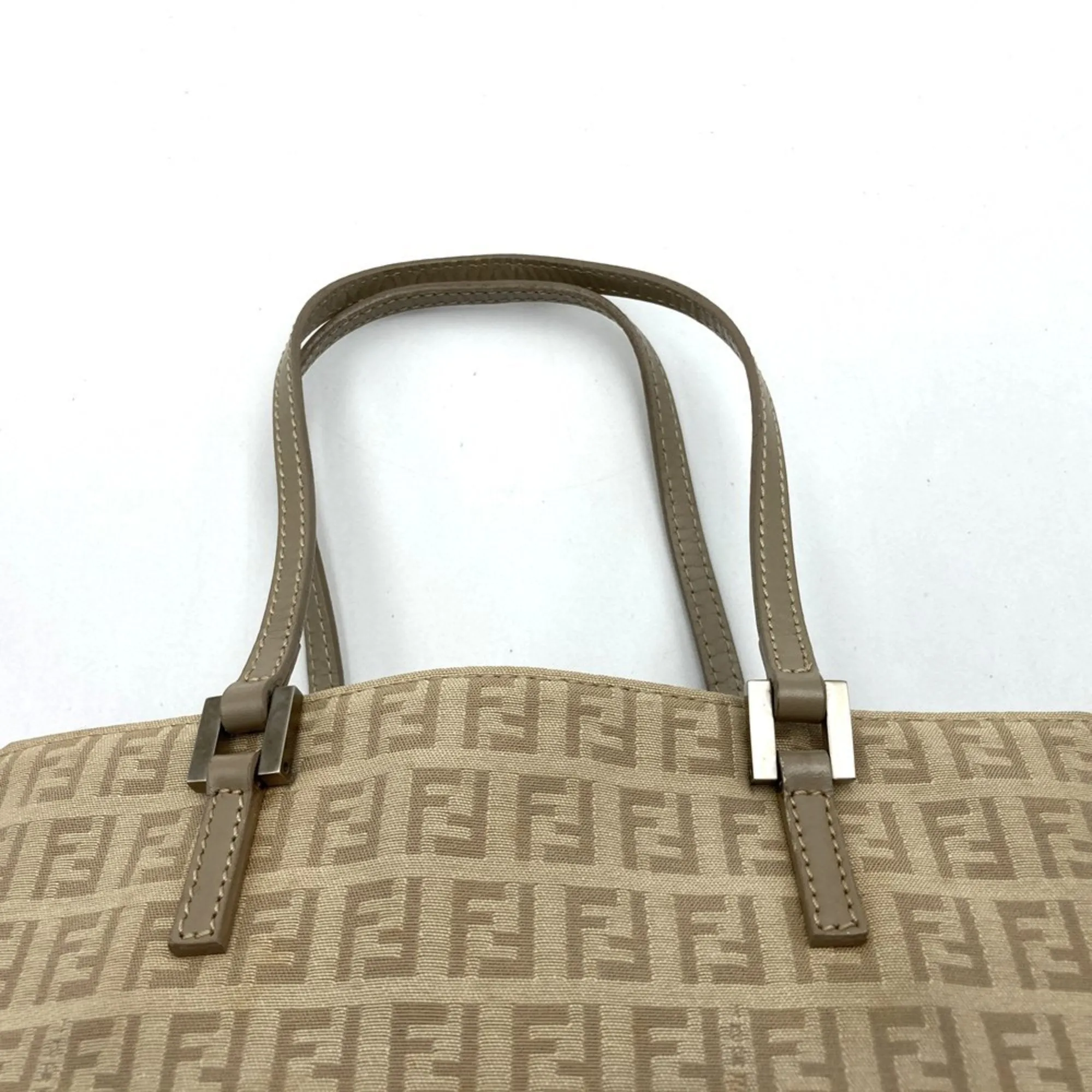Fendi Zucchino Canvas Handbag Tote Bag (Pre-Owned)