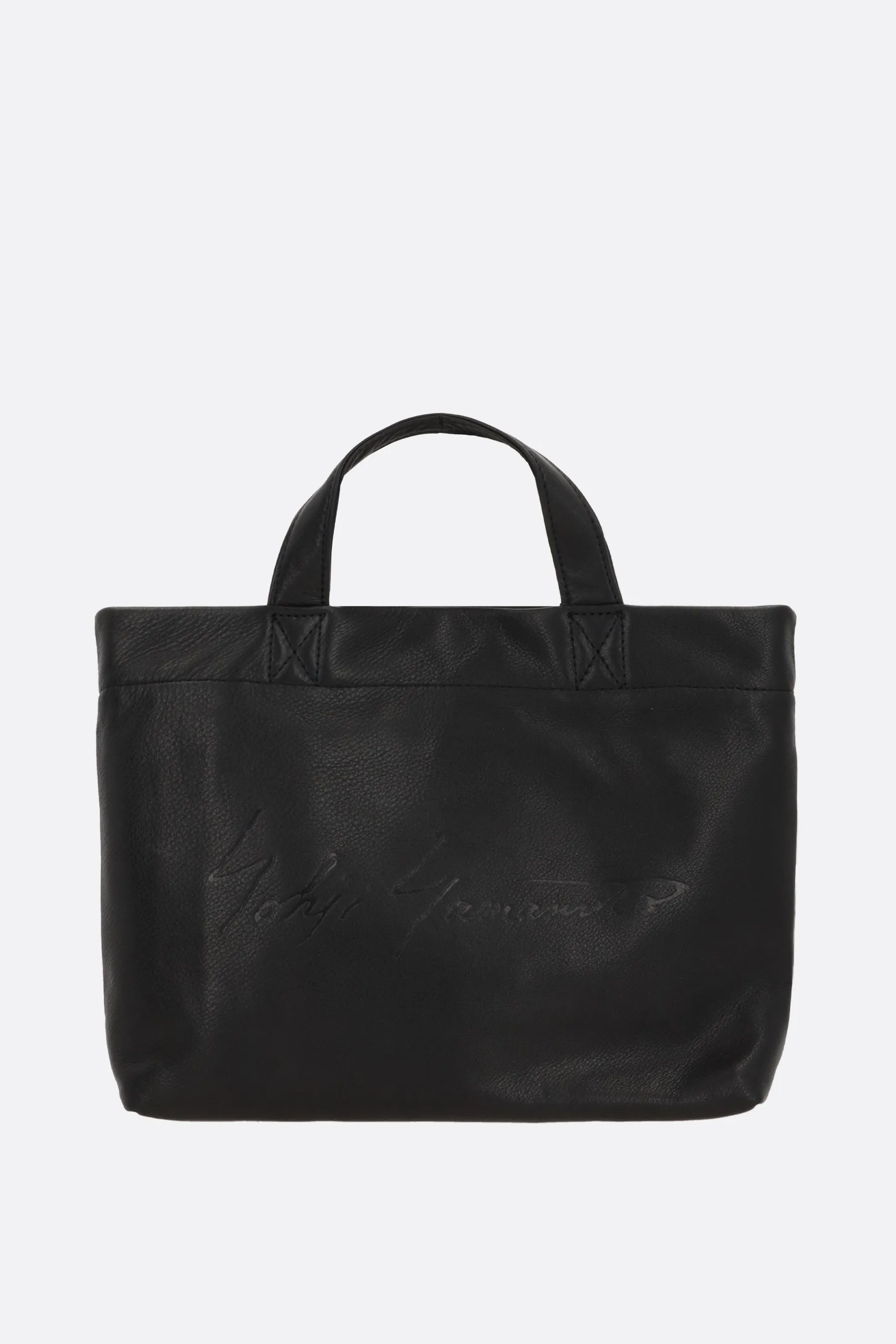 grainy leather mini tote bag