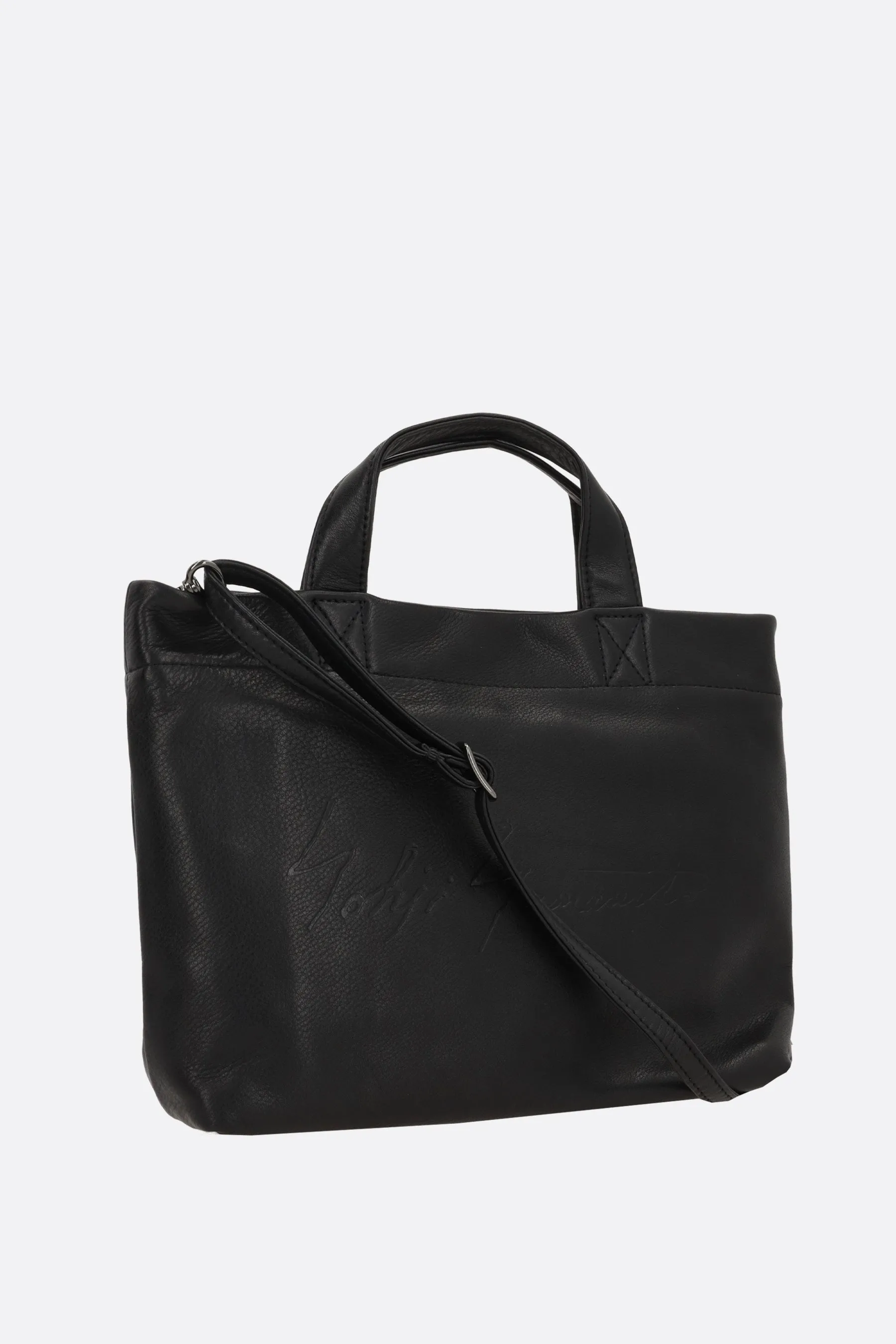 grainy leather mini tote bag