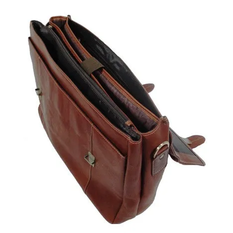Hermosa Leather Flapover Laptop Brief