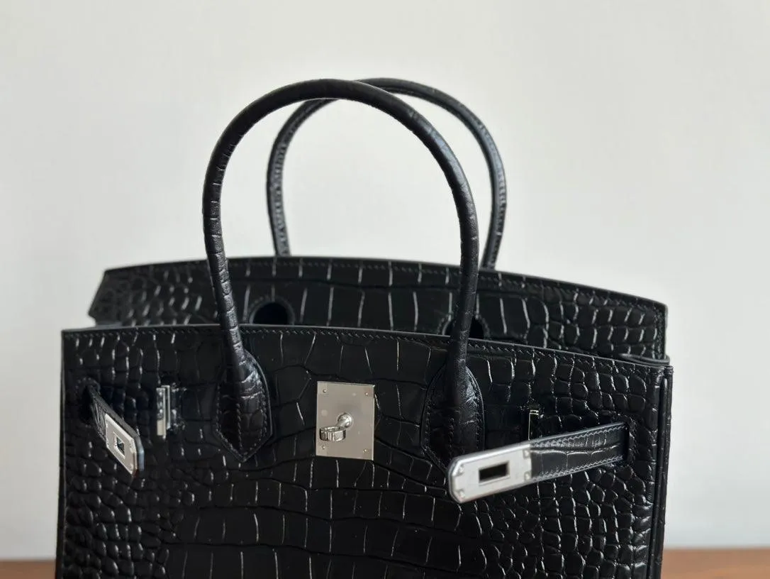 High-end Luxury Classic Togo Leather Bag with Silver-Tone Hardware and Crocodile Pattern — A Must-Have Designer Bag, Perfect Gift for Her
