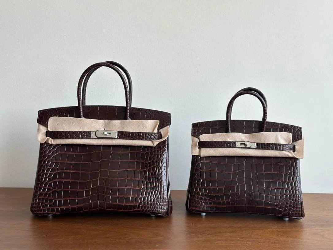 High-end Luxury Classic Togo Leather Bag with Silver-Tone Hardware and Crocodile Pattern — A Must-Have Designer Bag, Perfect Gift for Her