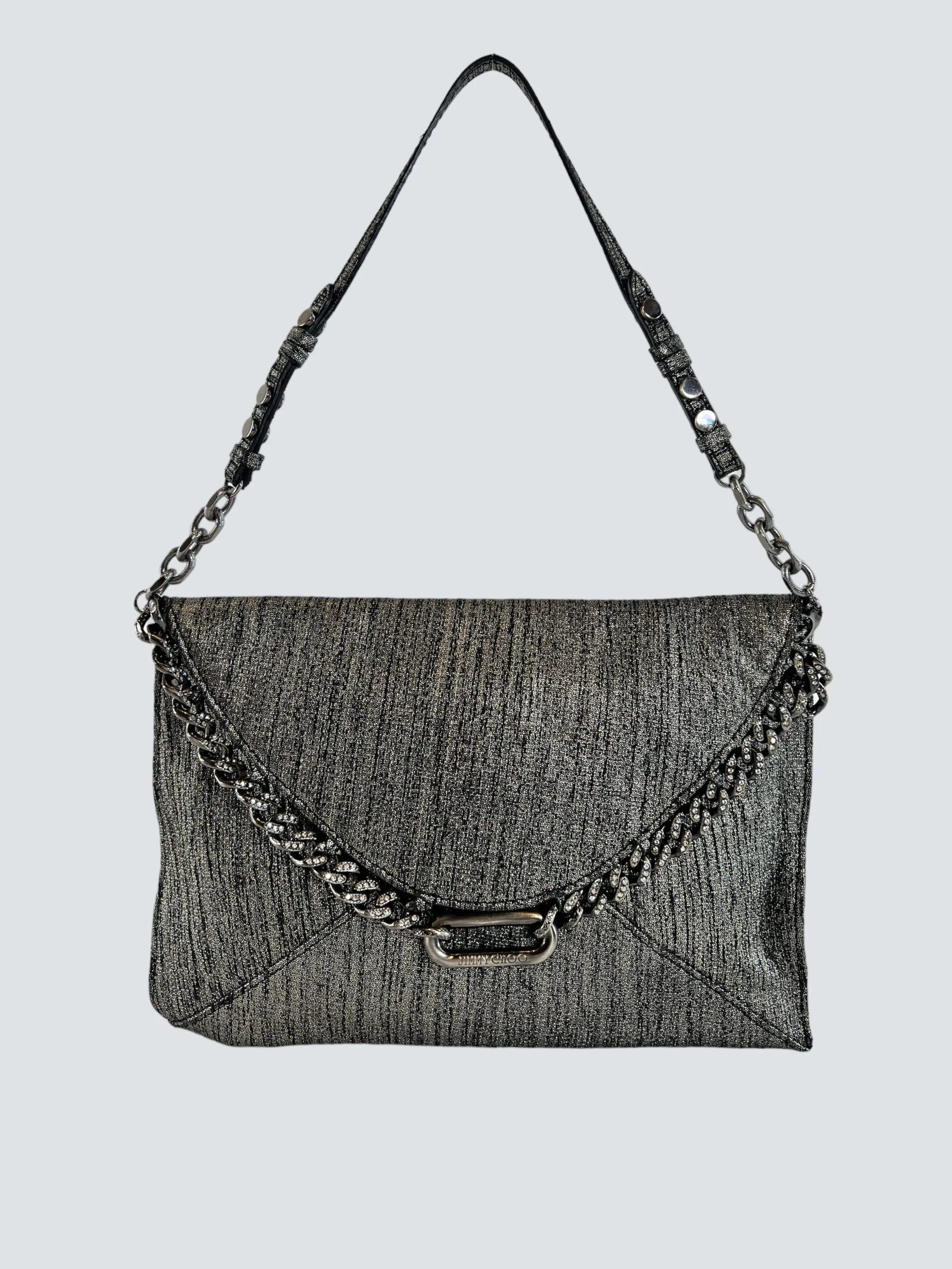 Jimmy Choo Metallic Metallic Silver Shoulder Bag