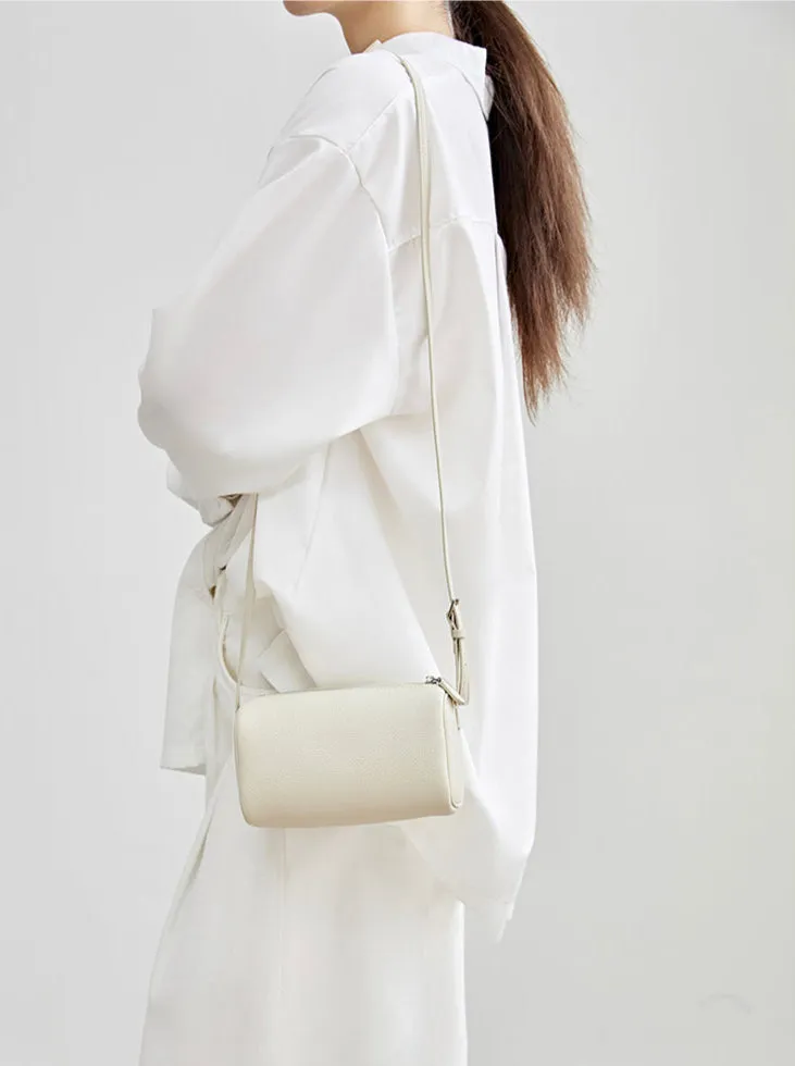 Lambskin Leather Boston Bag Mini Designer Bag, Leather Box Bag, Classic Leather Handbag, Minimalist Genuine Leather Purse