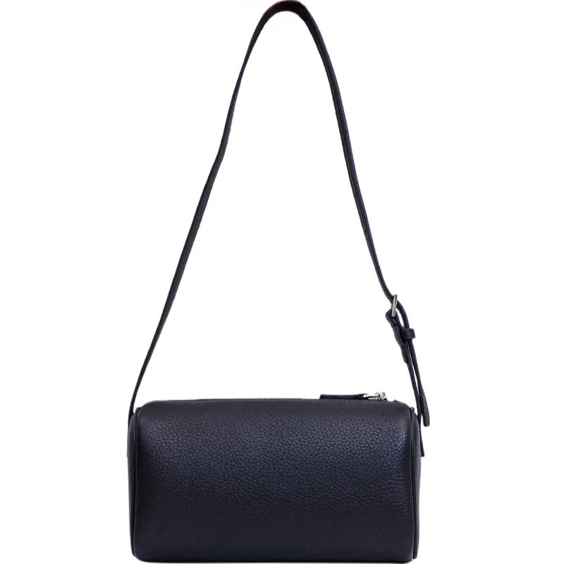 Lambskin Leather Boston Bag Mini Designer Bag, Leather Box Bag, Classic Leather Handbag, Minimalist Genuine Leather Purse