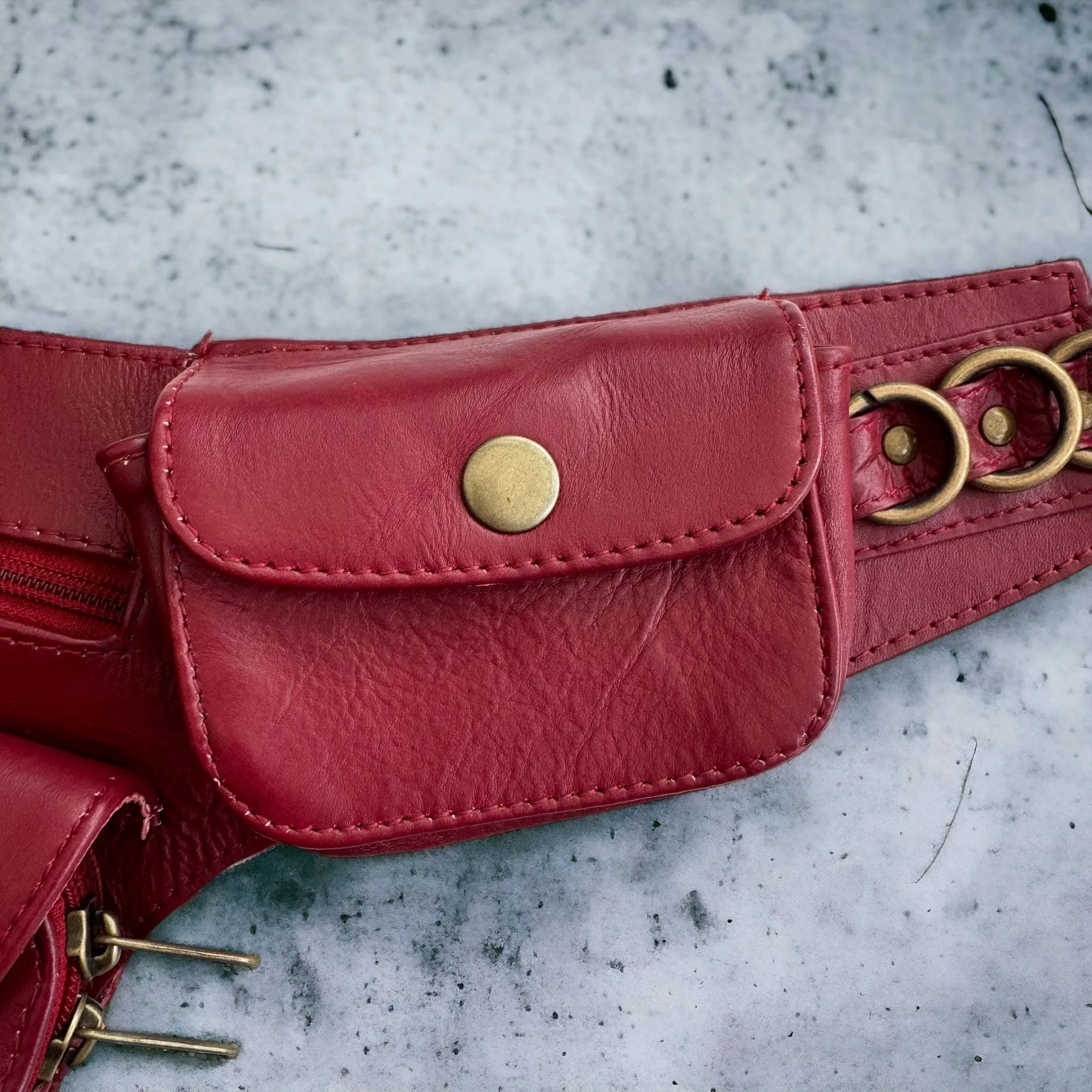 Leather Hip Bag | Deep Cherry