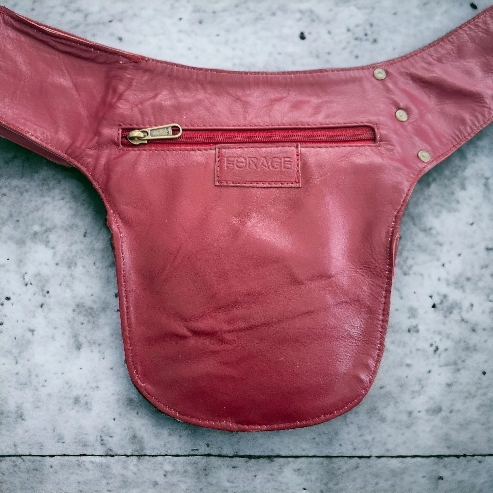 Leather Hip Bag | Deep Cherry