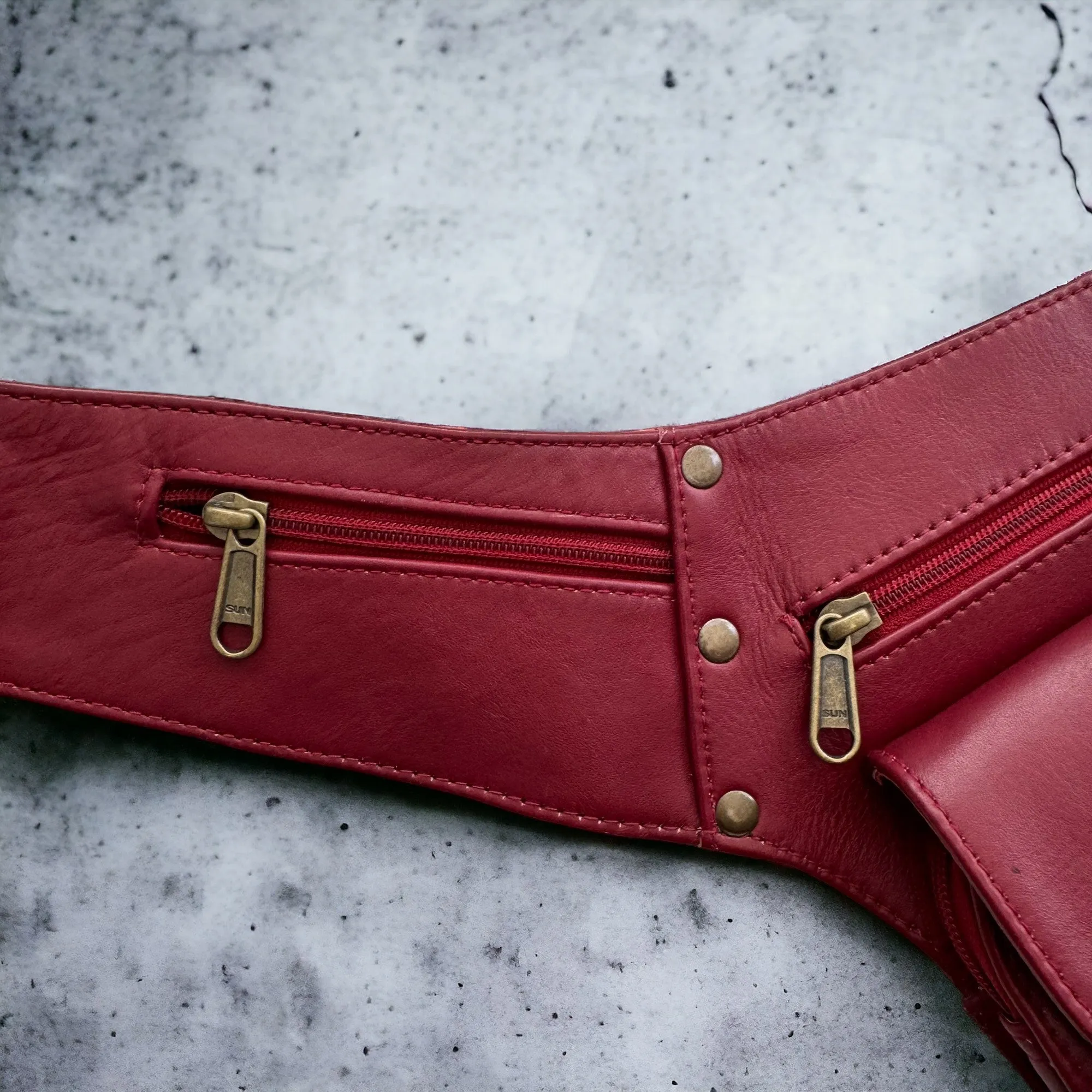 Leather Hip Bag | Deep Cherry