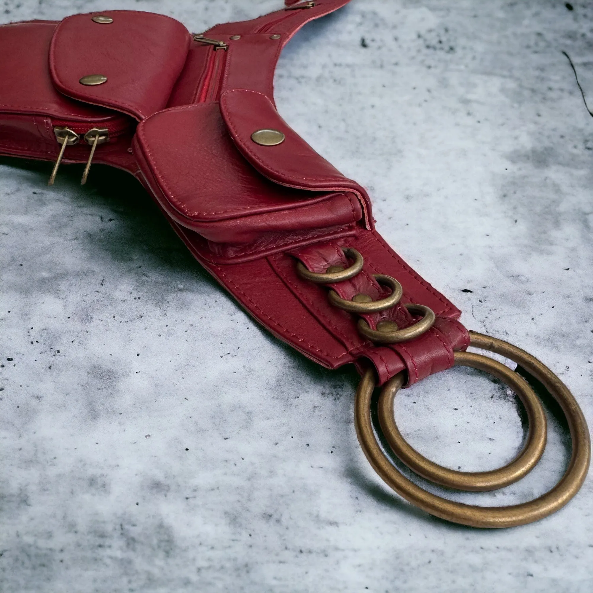 Leather Hip Bag | Deep Cherry