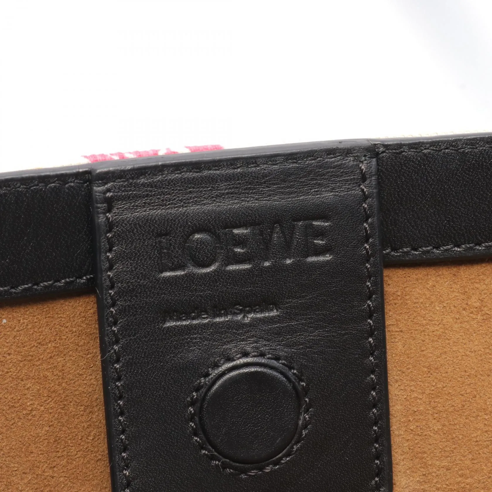 Loewe Anagram T Shopper Canvas Leather Tote Bag