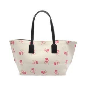 Loewe Anagram T Shopper Canvas Leather Tote Bag