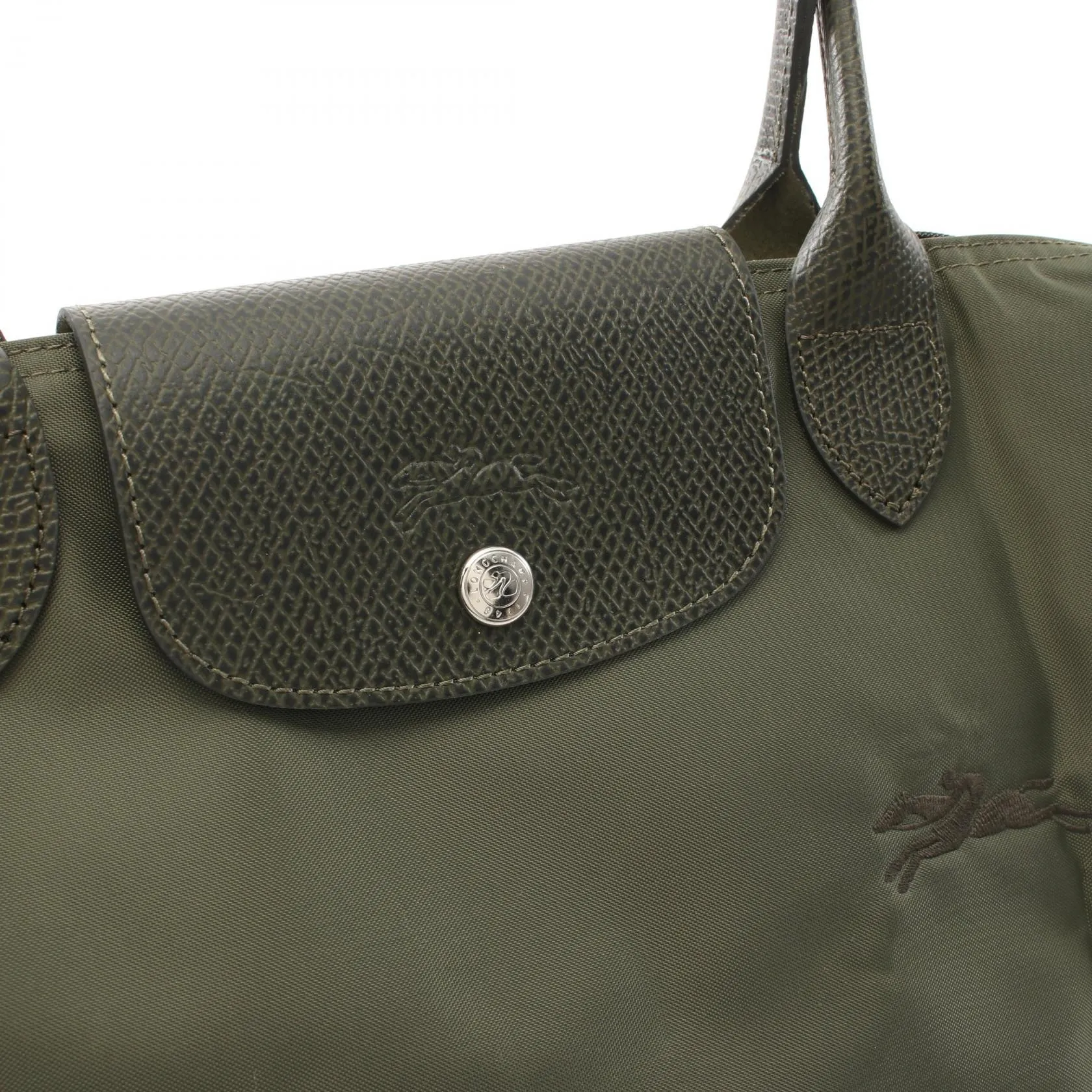 Longchamp Le Pliage Green M Tote Bag Canvas Leather