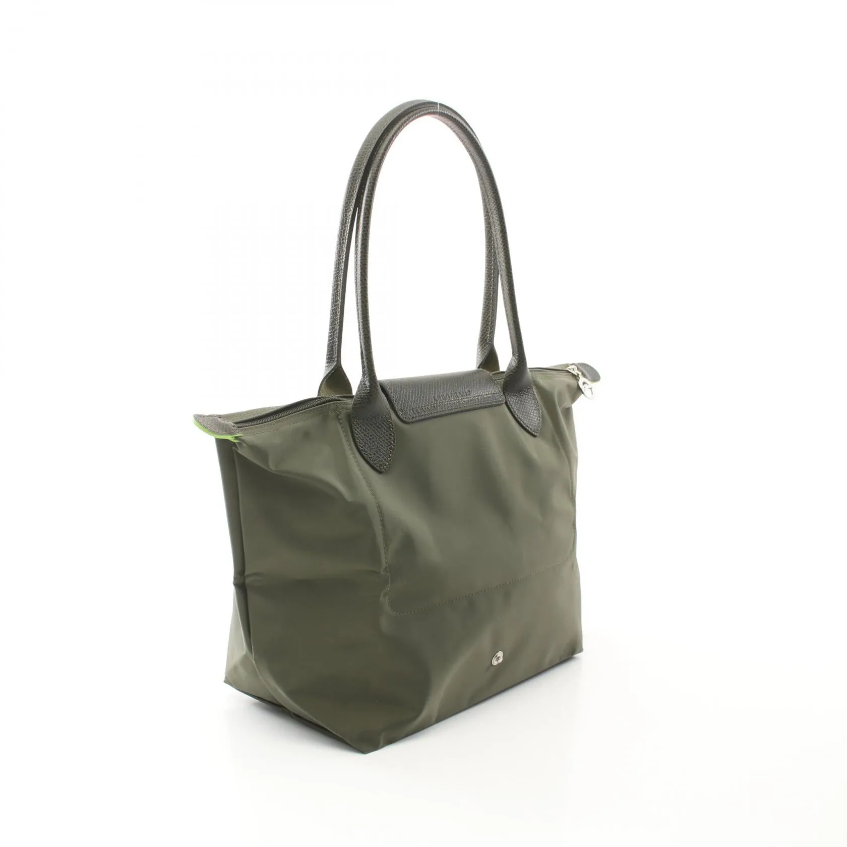 Longchamp Le Pliage Green M Tote Bag Canvas Leather