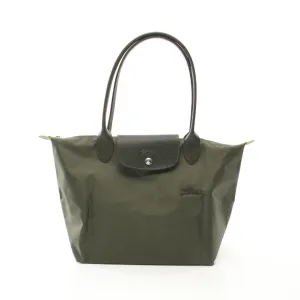 Longchamp Le Pliage Green M Tote Bag Canvas Leather