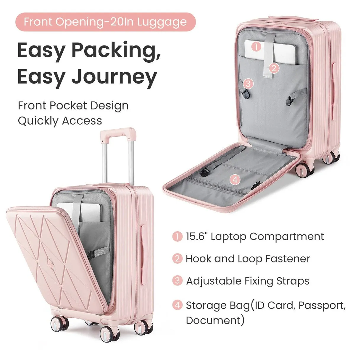 Luggage Sets 3 Piece(20/24/28), Expandable Carry On Luggage with TSA Lock Airline Approved