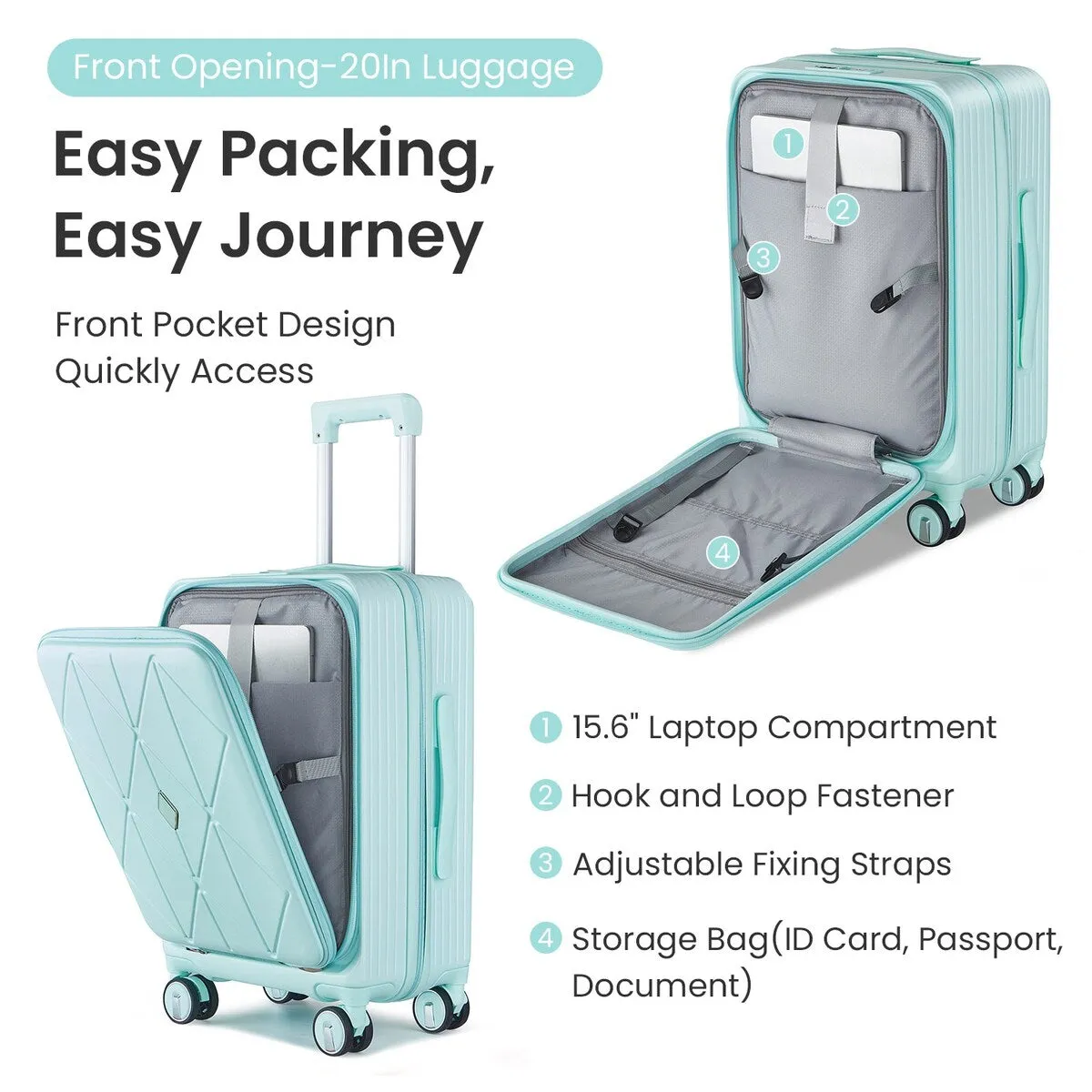 Luggage Sets 3 Piece(20/24/28), Expandable Carry On Luggage with TSA Lock Airline Approved
