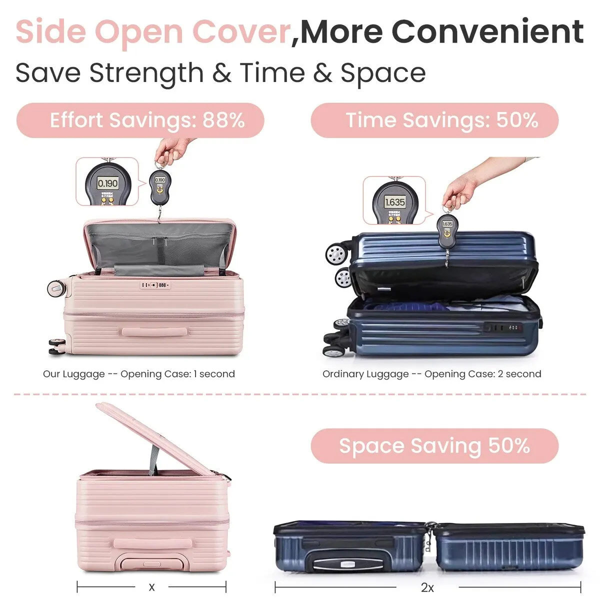 Luggage Sets 3 Piece(20/24/28), Expandable Carry On Luggage with TSA Lock Airline Approved