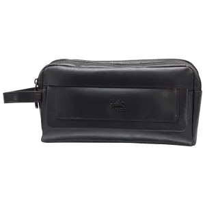 Mancini Double Compartment Top Zipper Toiletry Kit