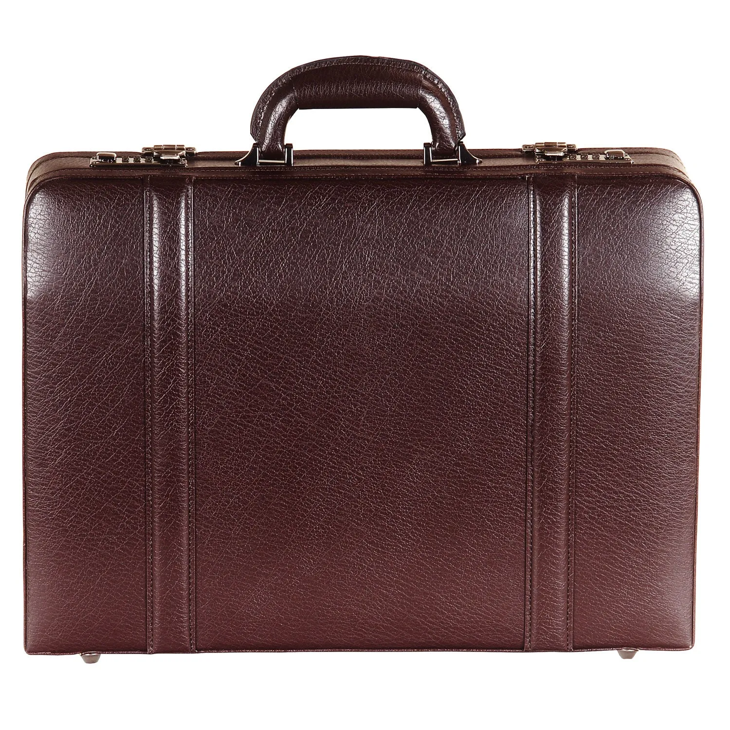 Mancini Leather Expandable Attache Case Burgundy