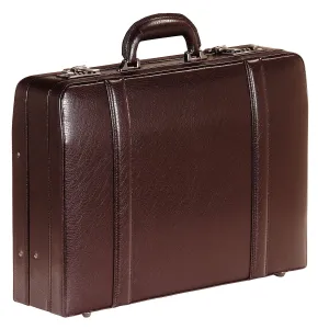 Mancini Leather Expandable Attache Case Burgundy