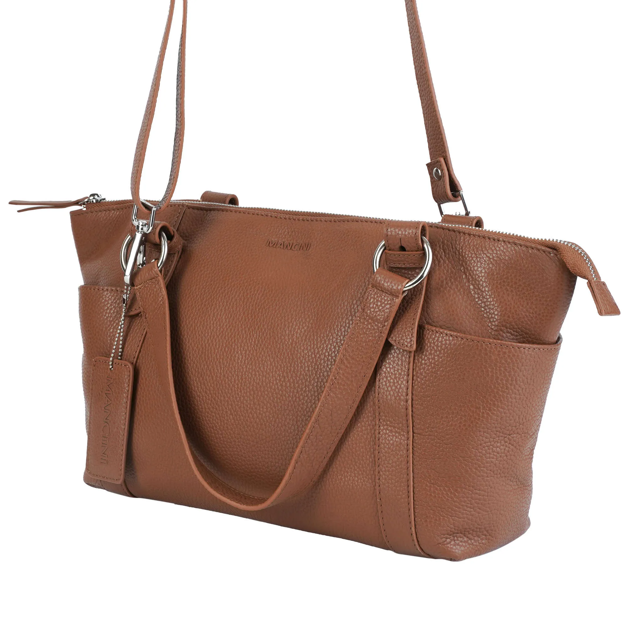 Mancini Pebbled Amelia Crossbody Handbag