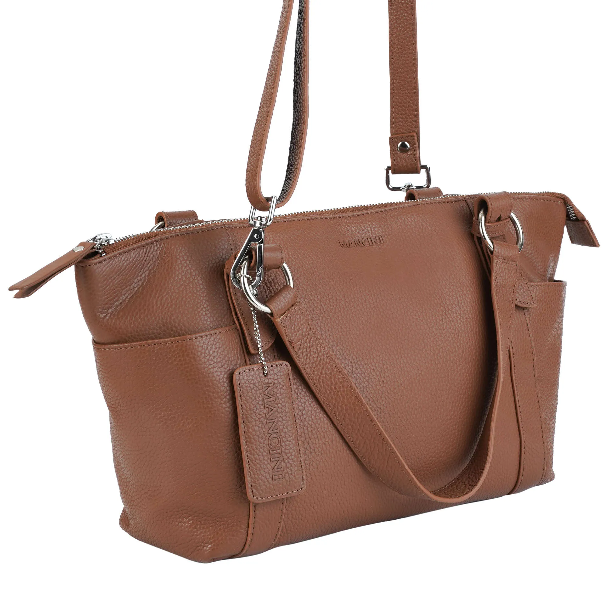 Mancini Pebbled Amelia Crossbody Handbag