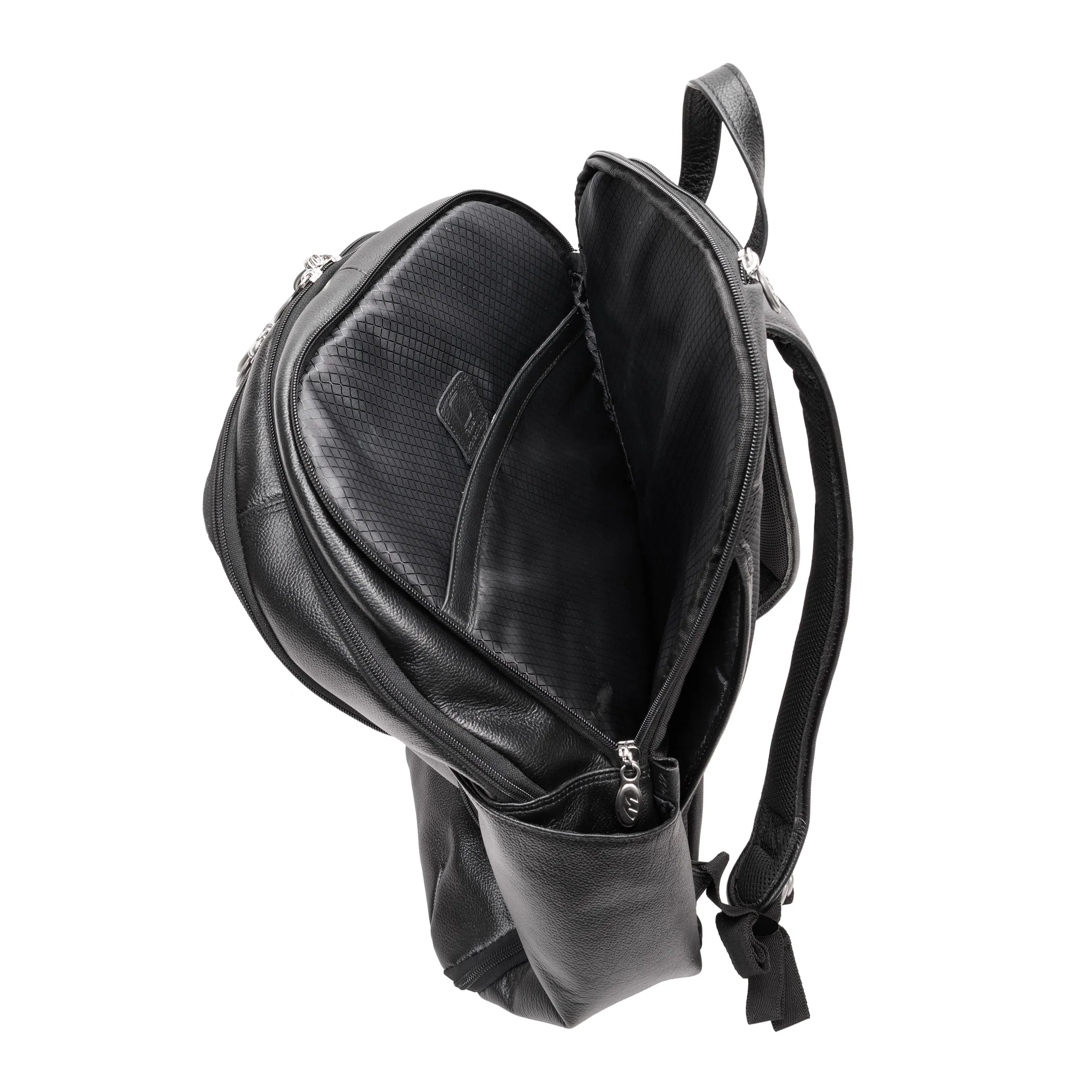 McKlein USA Englewood 17" Leather Triple Compartment Carry-All Laptop & Tablet Weekend Backpack