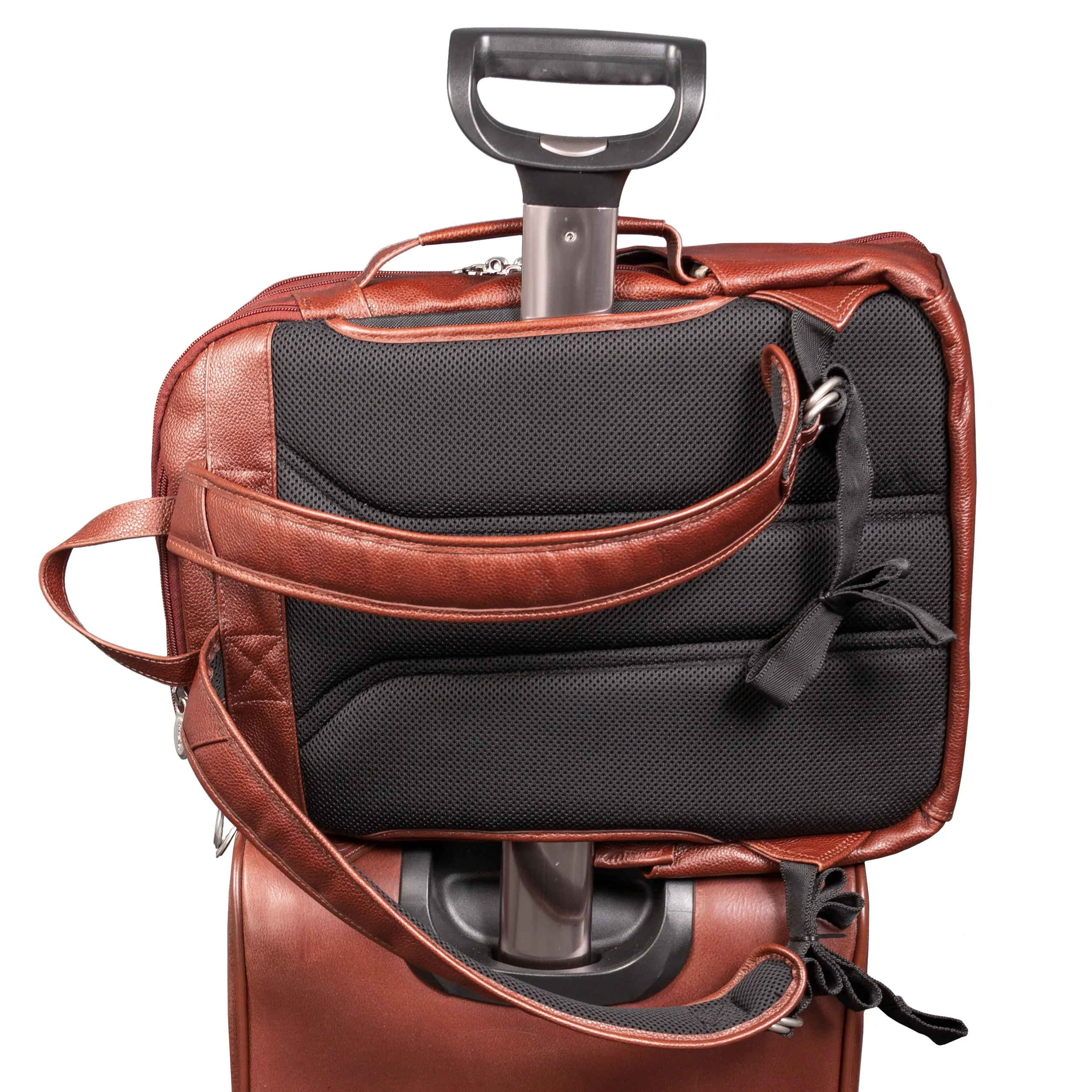 McKlein USA Englewood 17" Leather Triple Compartment Carry-All Laptop & Tablet Weekend Backpack