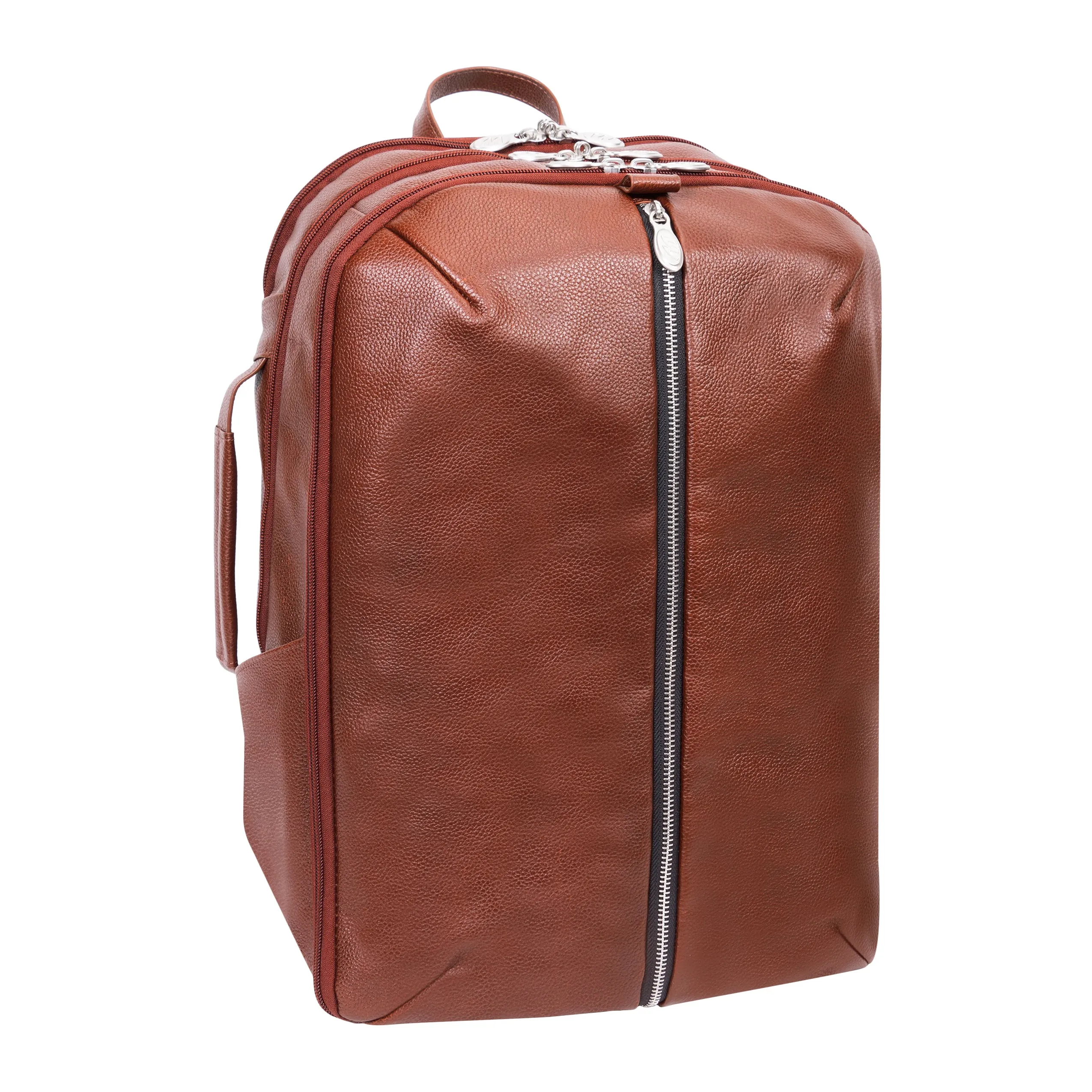 McKlein USA Englewood 17" Leather Triple Compartment Carry-All Laptop & Tablet Weekend Backpack