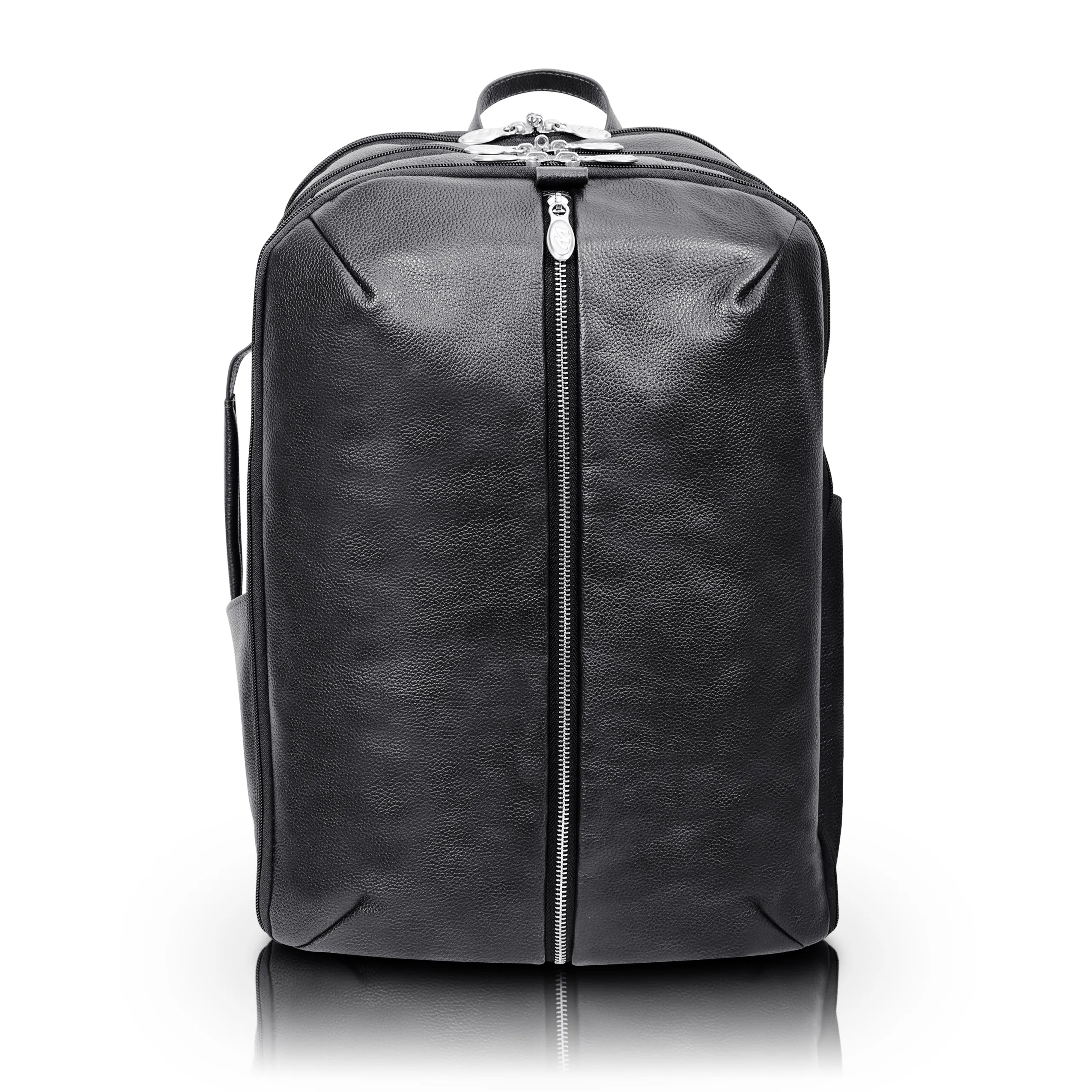 McKlein USA Englewood 17" Leather Triple Compartment Carry-All Laptop & Tablet Weekend Backpack