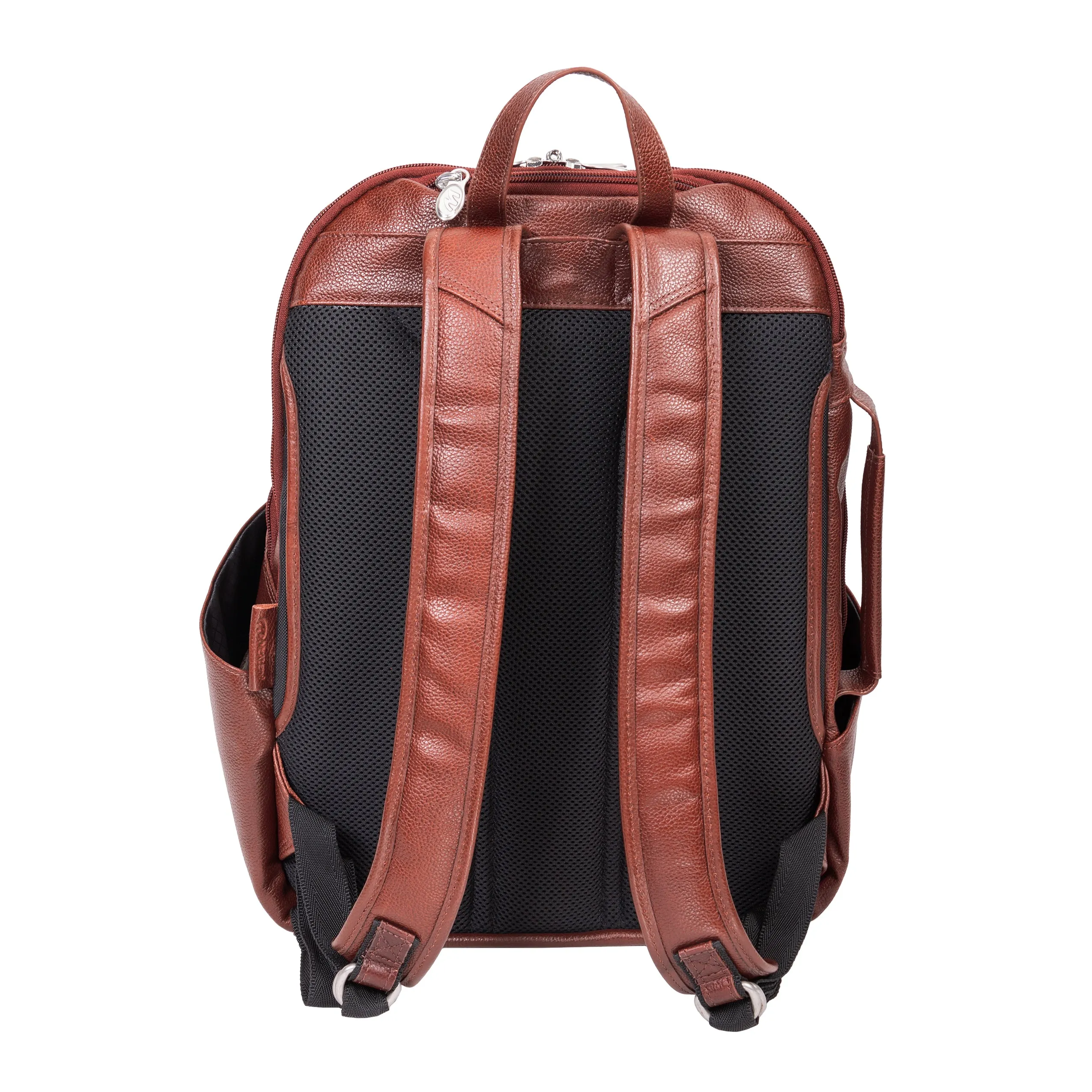 McKlein USA Englewood 17" Leather Triple Compartment Carry-All Laptop & Tablet Weekend Backpack
