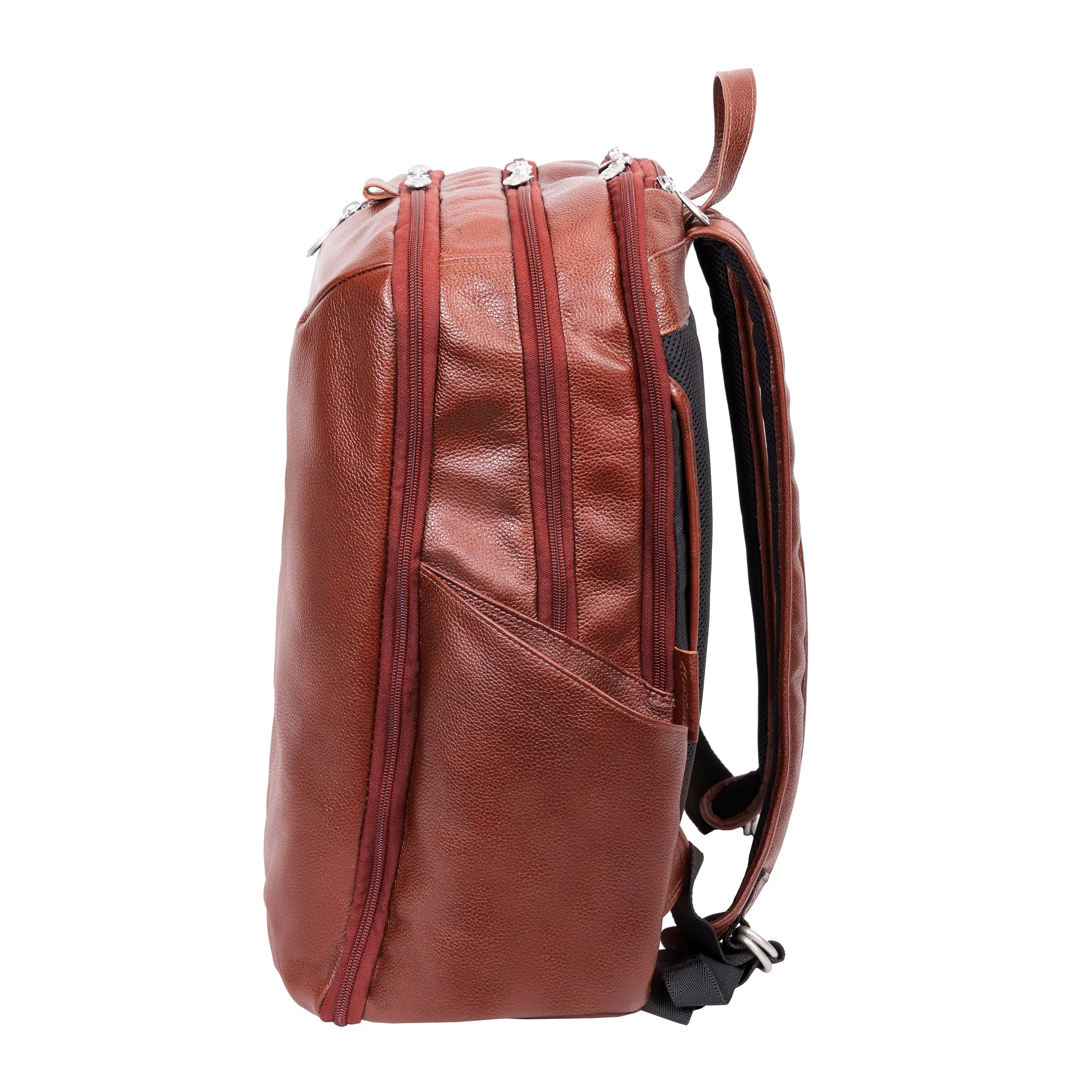 McKlein USA Englewood 17" Leather Triple Compartment Carry-All Laptop & Tablet Weekend Backpack