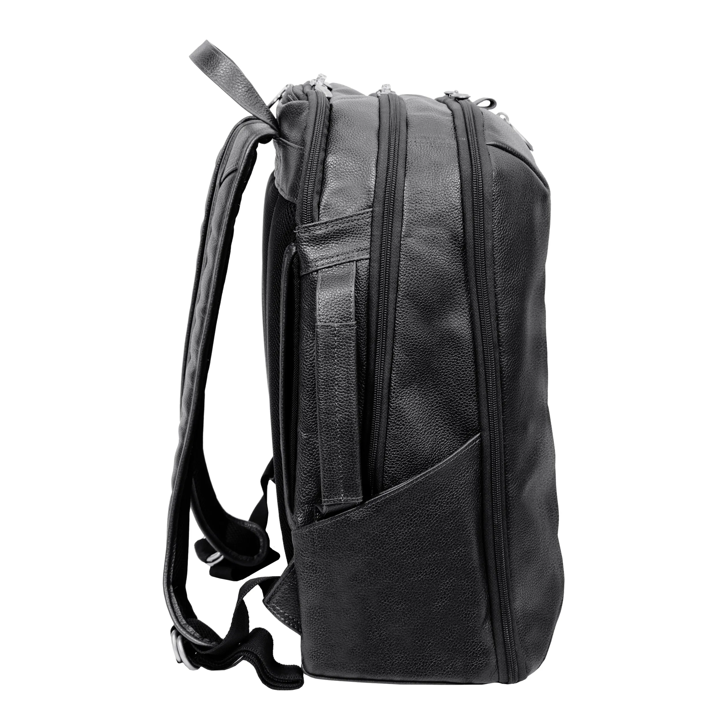 McKlein USA Englewood 17" Leather Triple Compartment Carry-All Laptop & Tablet Weekend Backpack