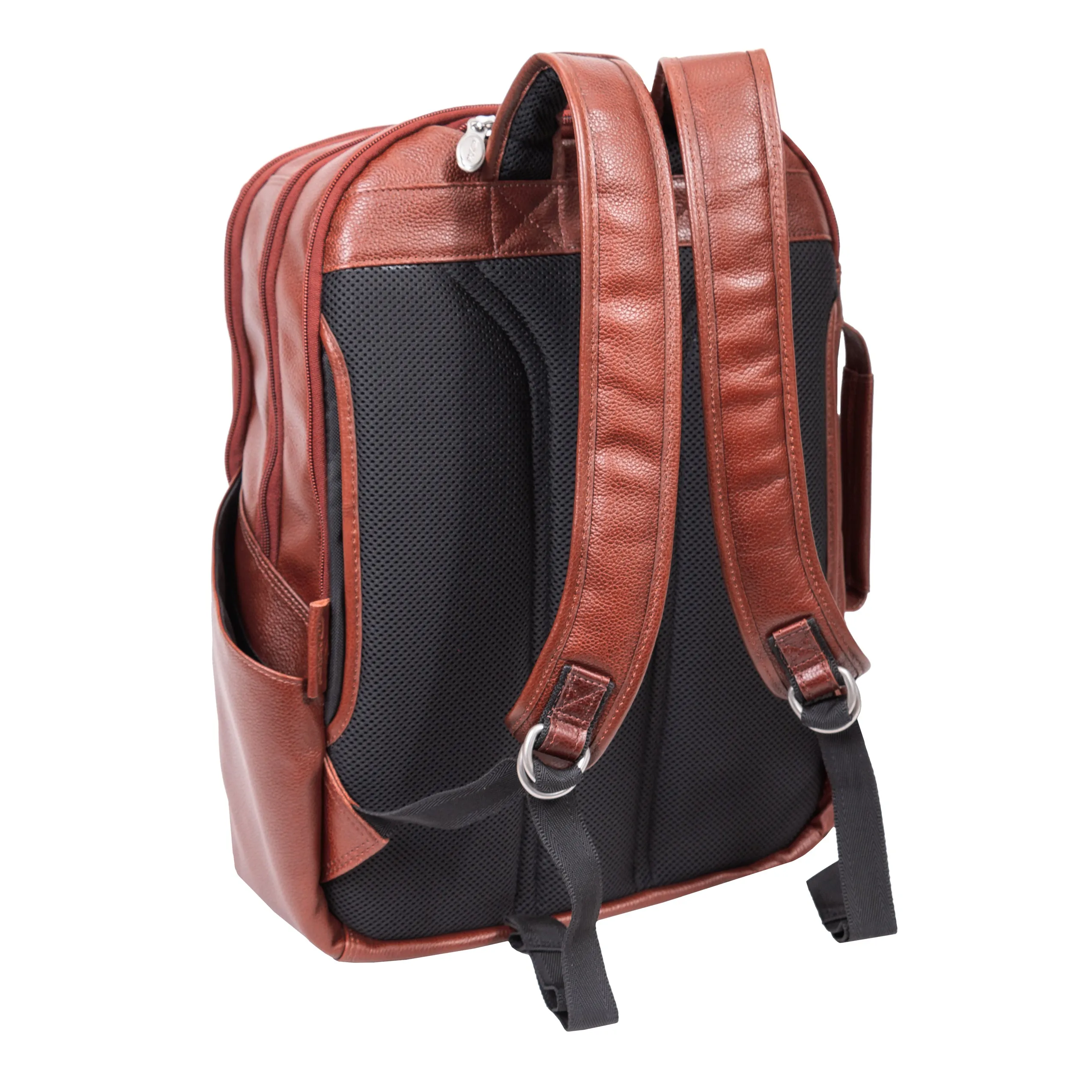 McKlein USA Englewood 17" Leather Triple Compartment Carry-All Laptop & Tablet Weekend Backpack