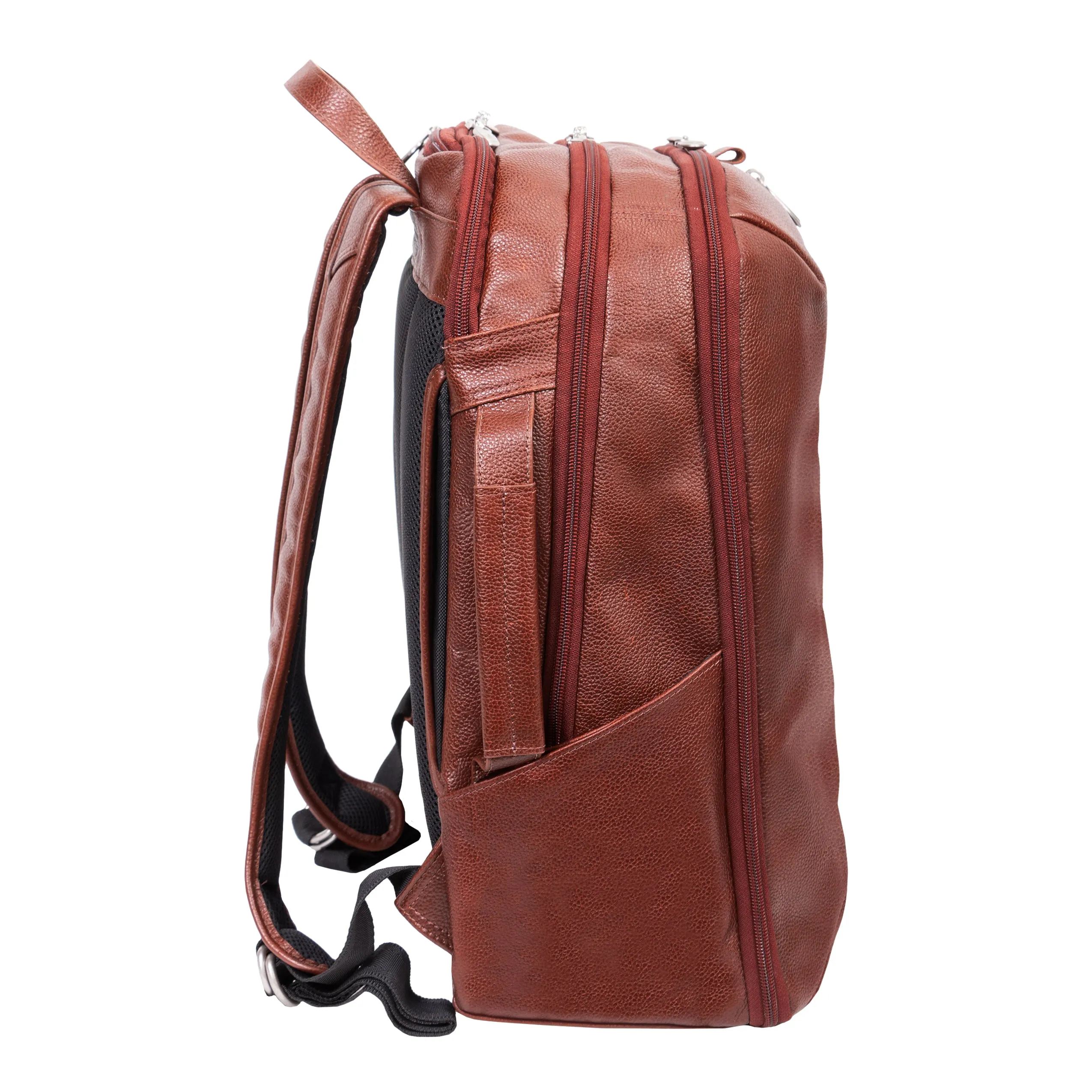 McKlein USA Englewood 17" Leather Triple Compartment Carry-All Laptop & Tablet Weekend Backpack