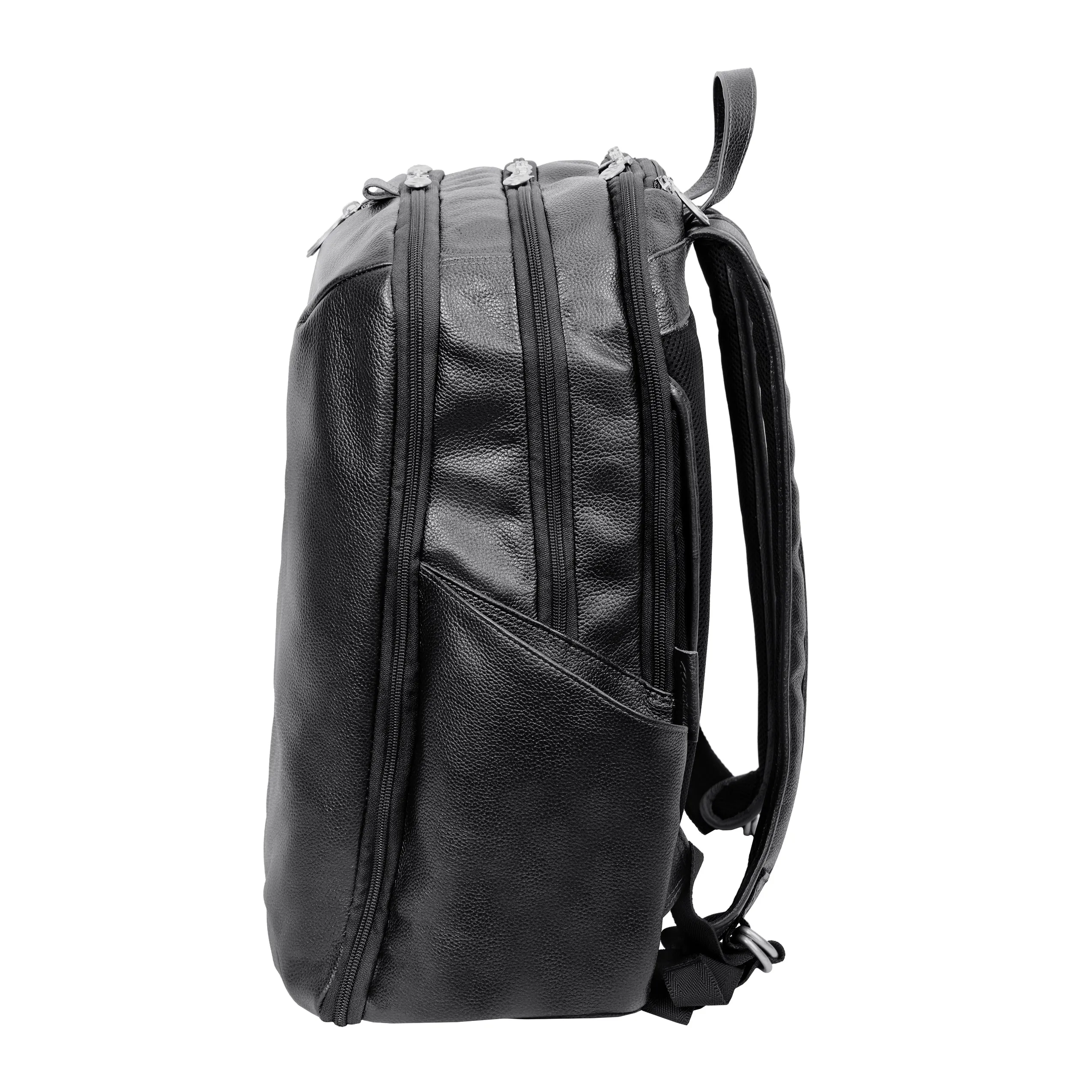McKlein USA Englewood 17" Leather Triple Compartment Carry-All Laptop & Tablet Weekend Backpack