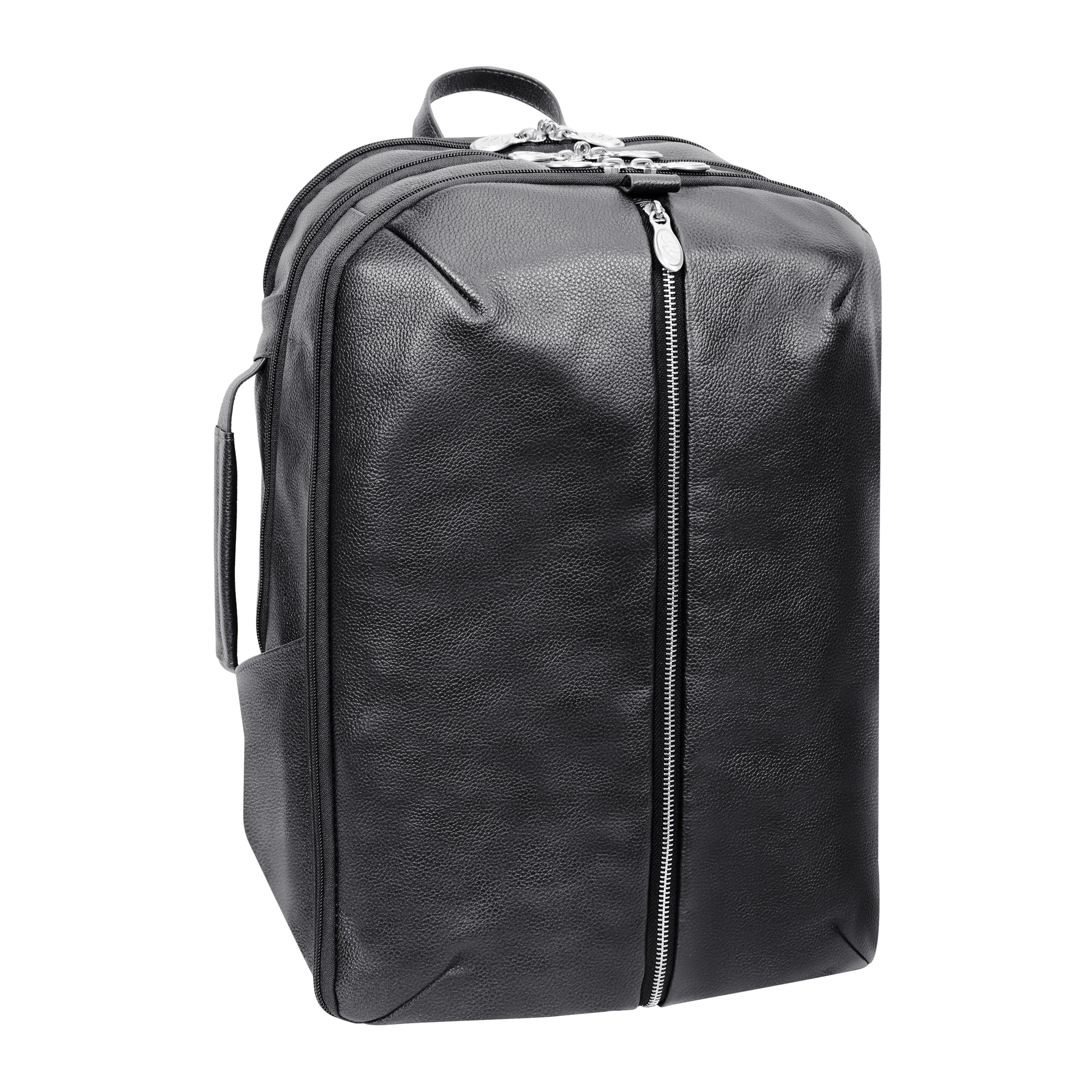 McKlein USA Englewood 17" Leather Triple Compartment Carry-All Laptop & Tablet Weekend Backpack