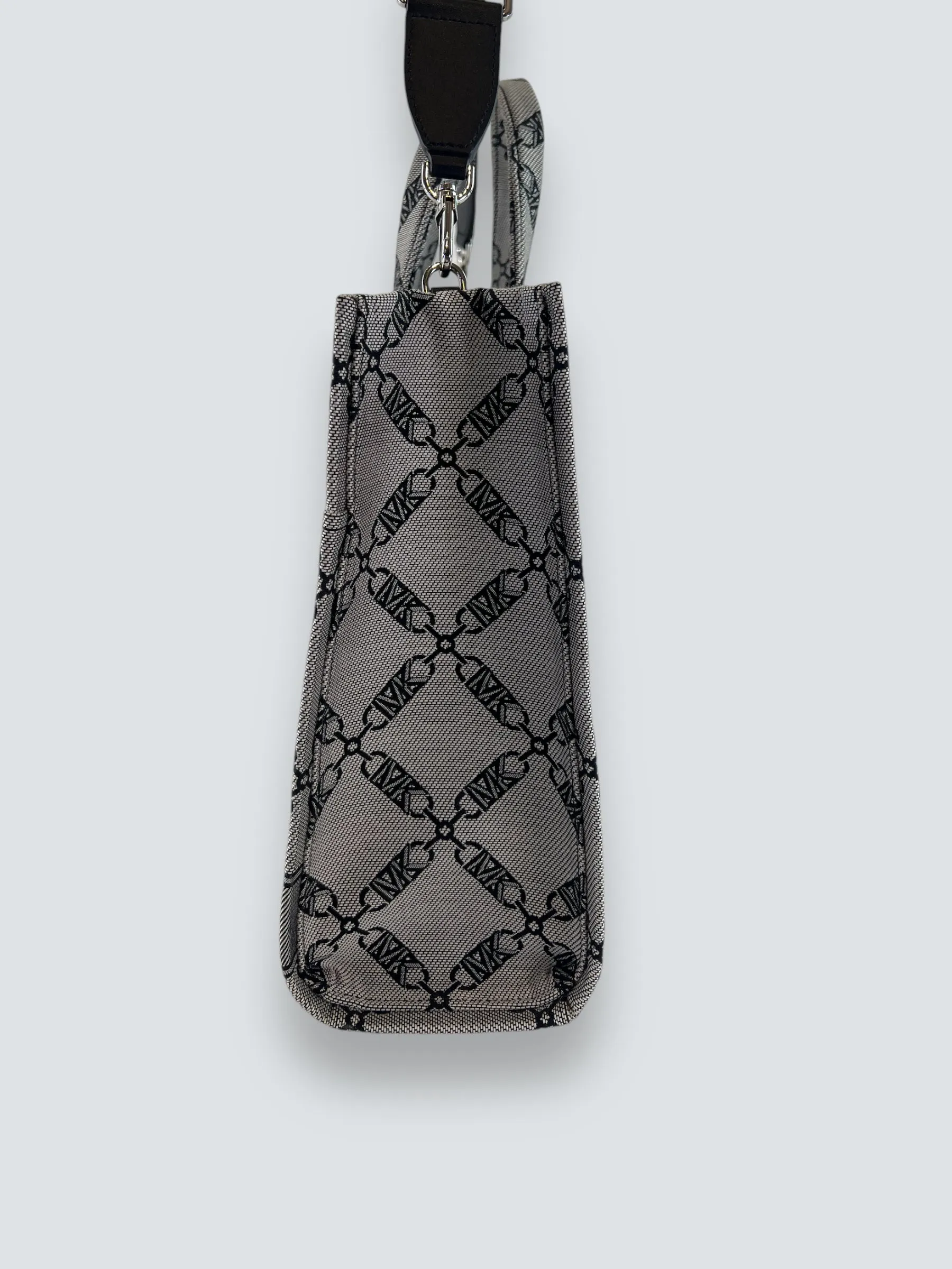 Michael Kors Grey and Navy Canvas Grab Tote