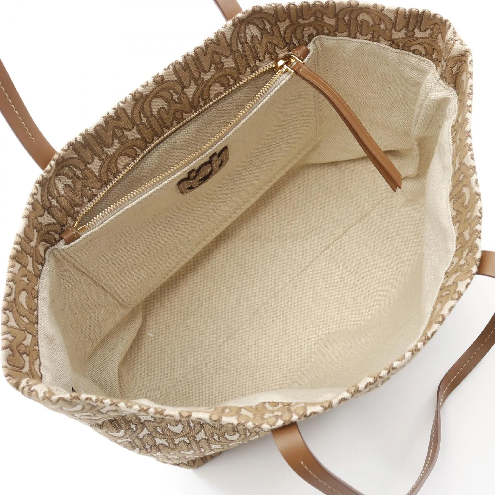 Miu Miu Canvas Leather Tote Bag