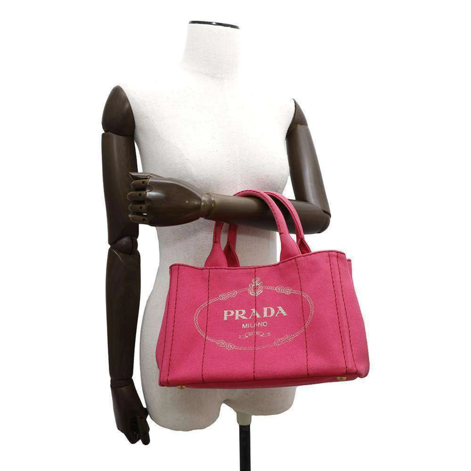 Prada Canvas Shoulder Bag Tote Bag (Pre-Owned)
