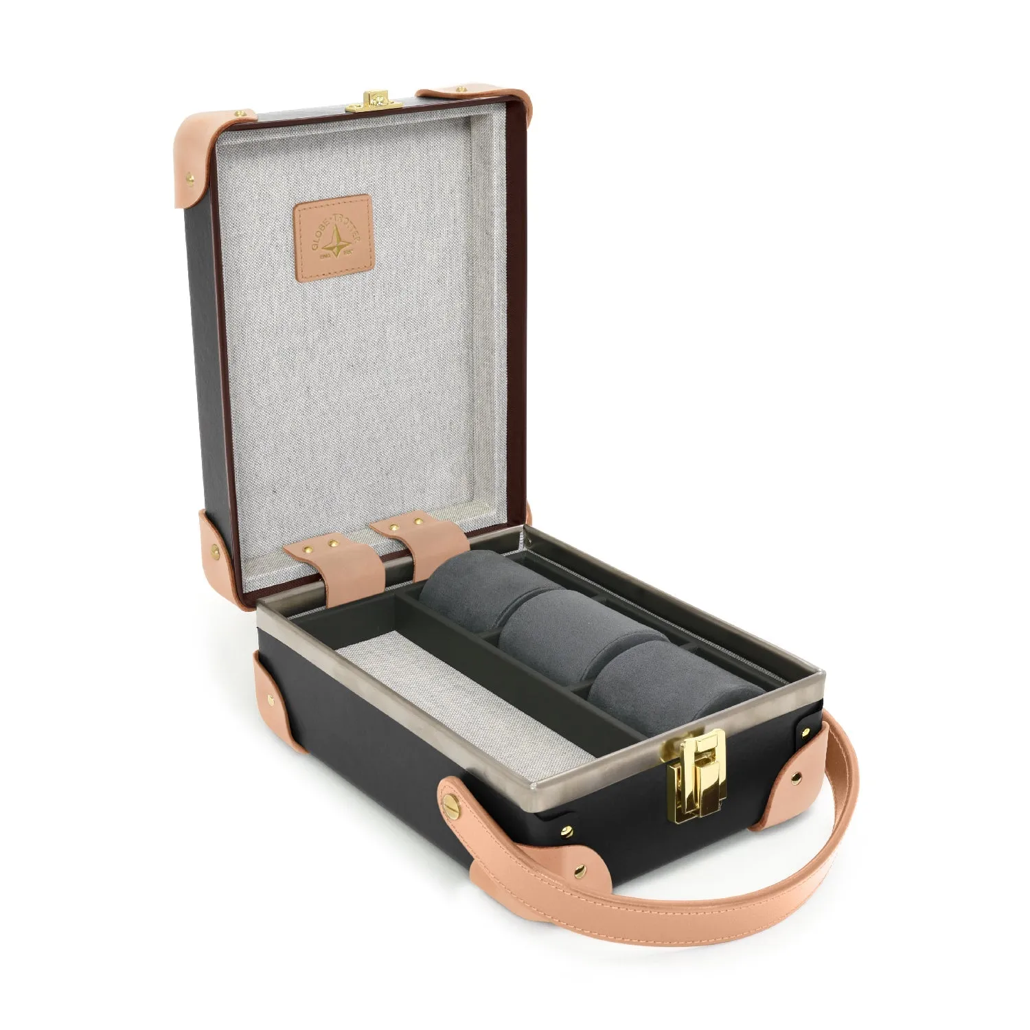 Safari · 3-Slot Watch Case | Brown/Natural