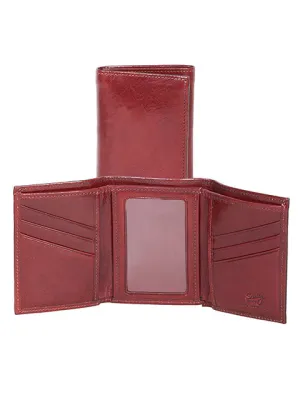 Scully Italian Leather Tri-Fold Wallet w/ ID Window Assorted Colors
