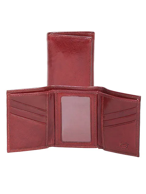 Scully Italian Leather Tri-Fold Wallet w/ ID Window Assorted Colors